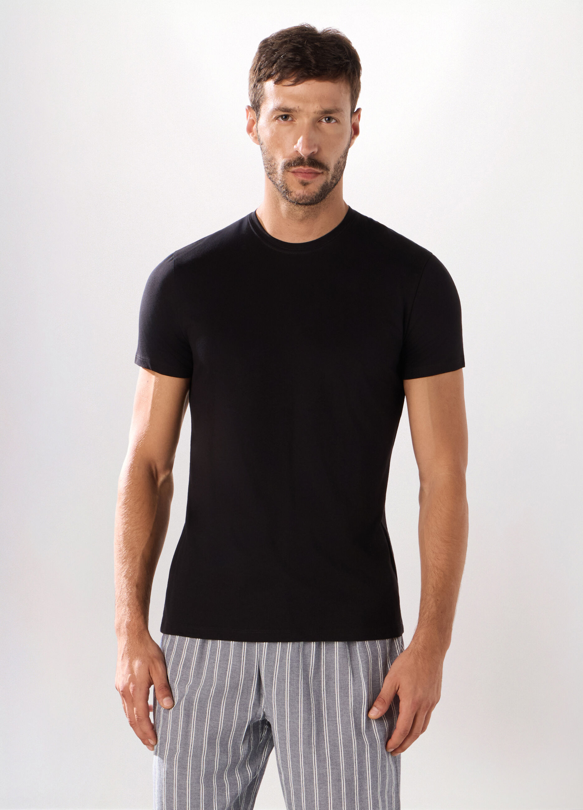Maglietta intima girocollo in puro cotone uomo
