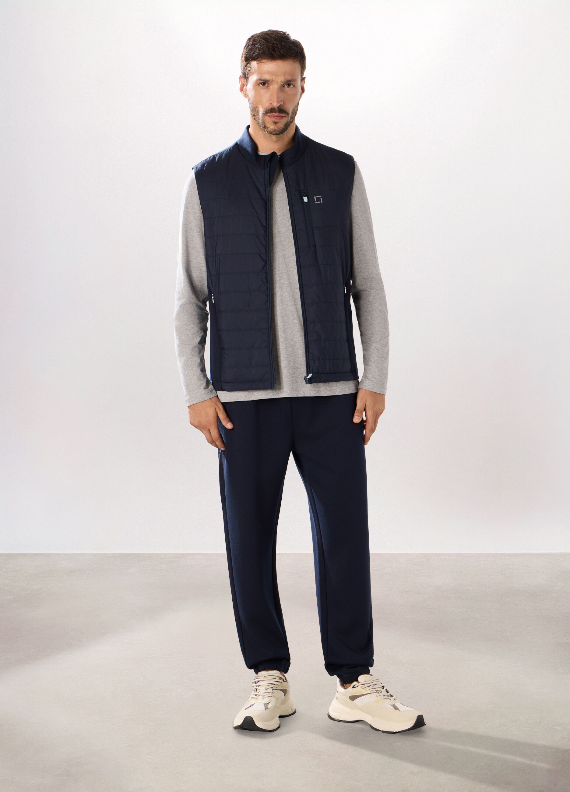 Gilet trapuntato sportivo uomo
