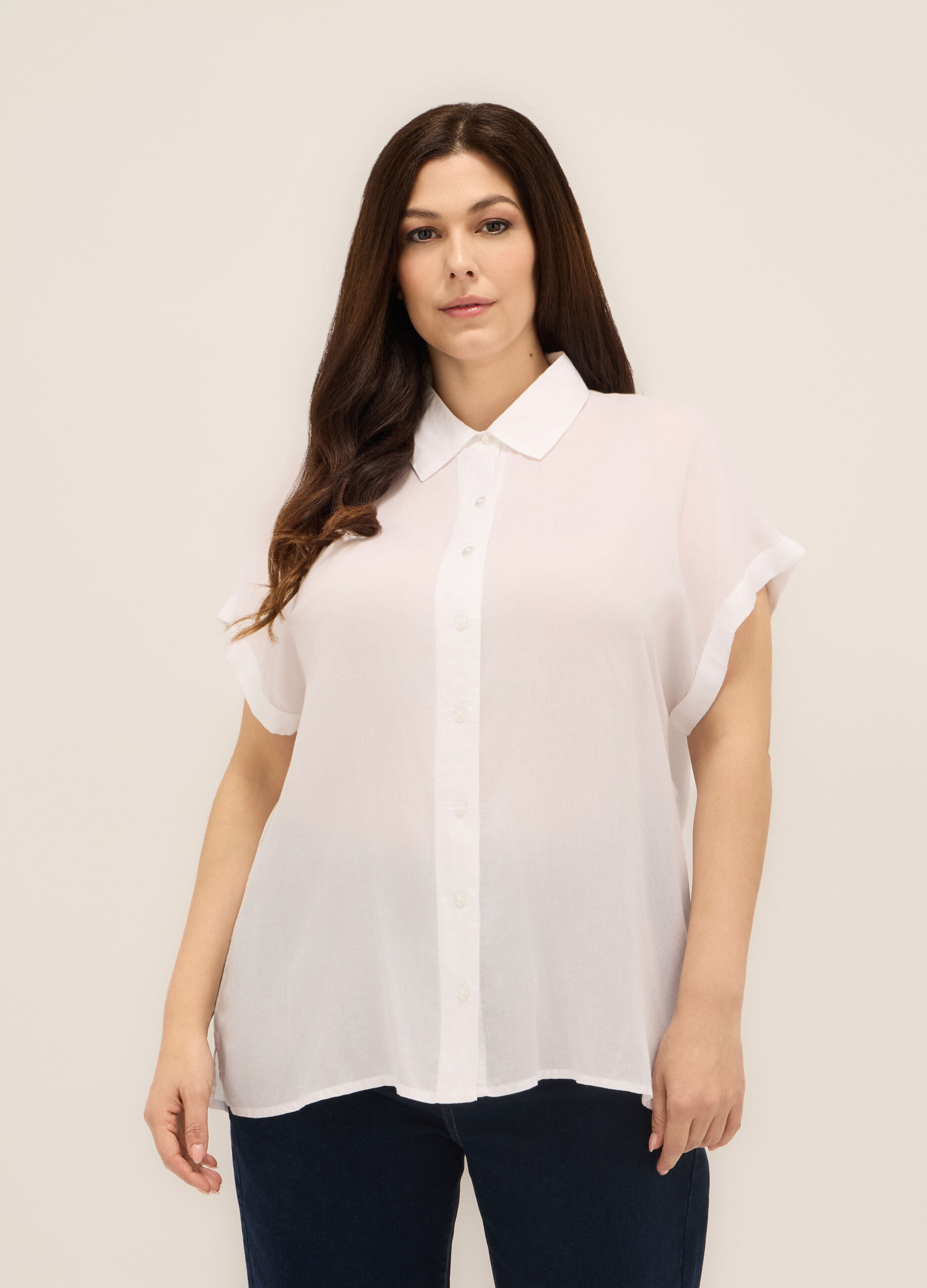 Camicia in pura viscosa donna curvy