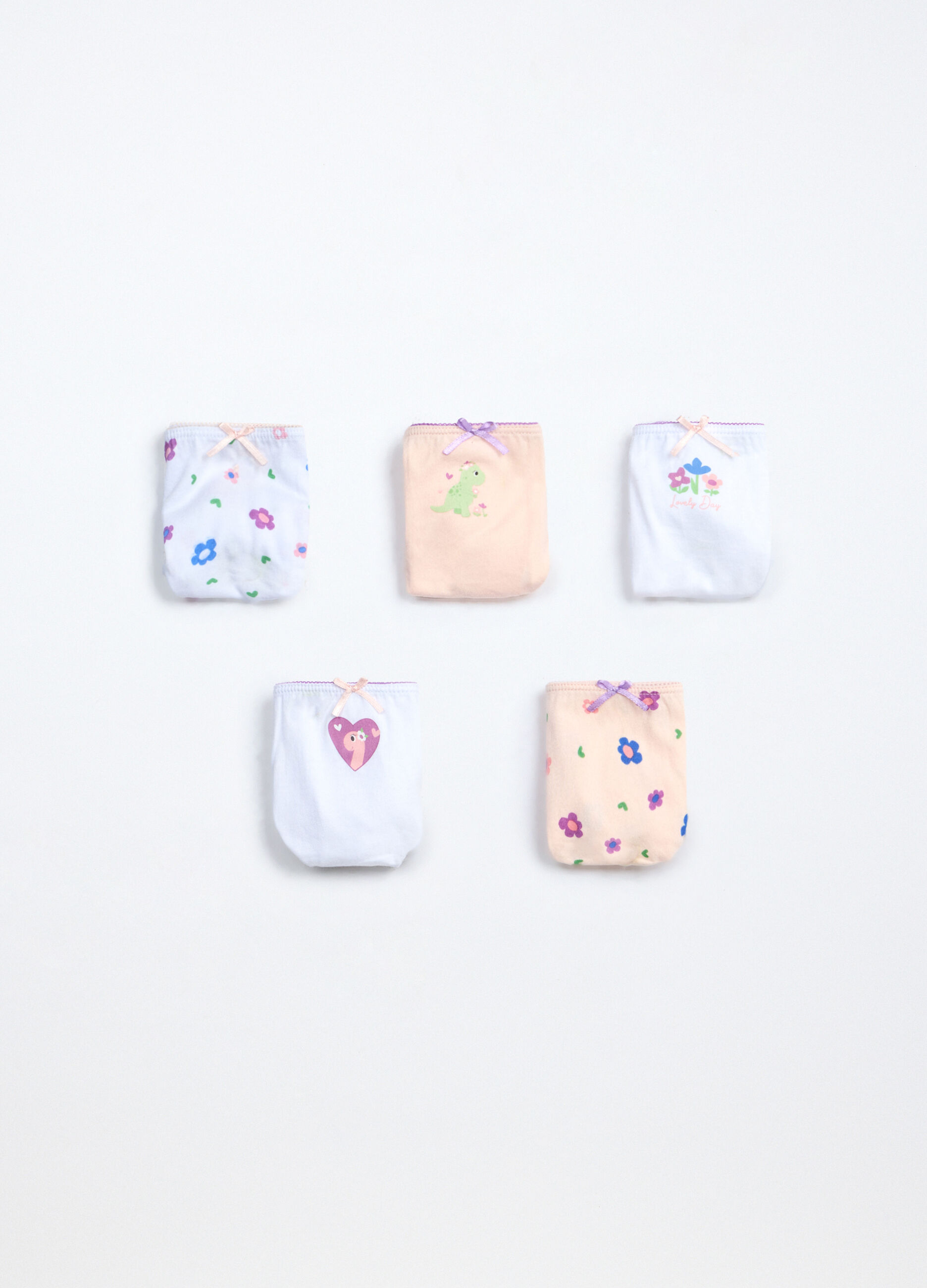 Pack 5 slip in jersey di puro cotone neonata