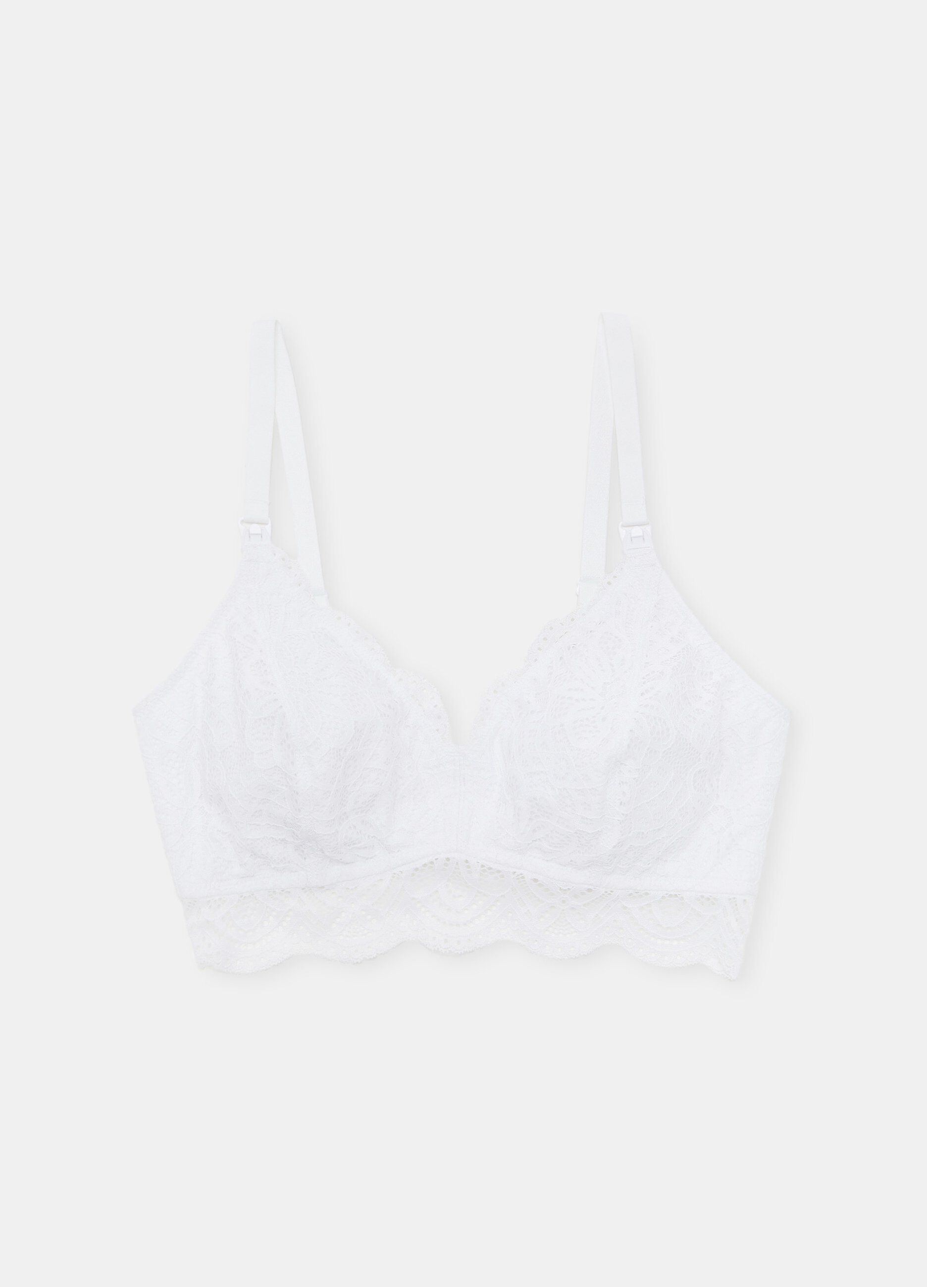 Reggiseno in pizzo di cotone stretch per allattamento