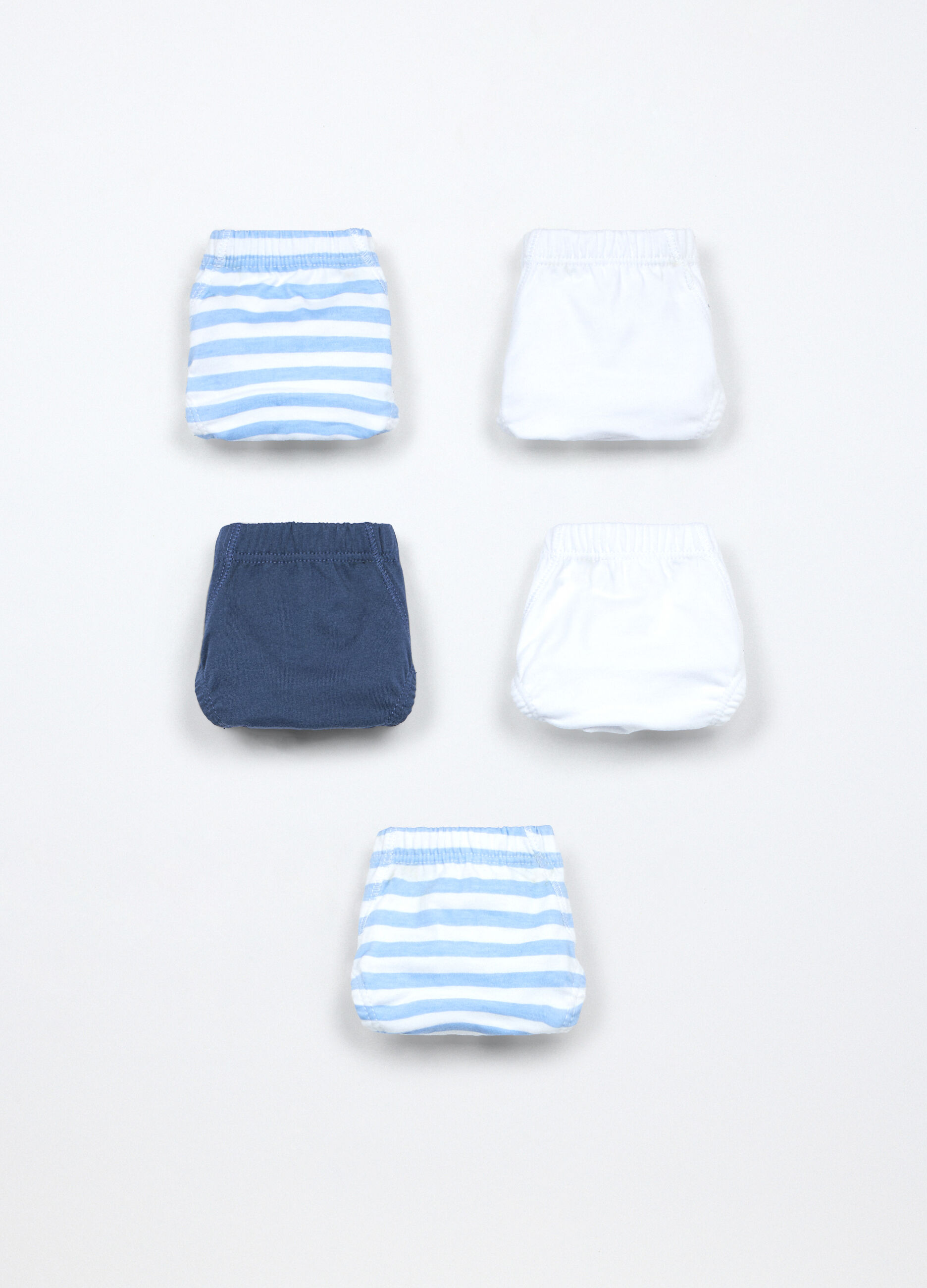 Pack 5 slip in jersey di puro cotone bambino