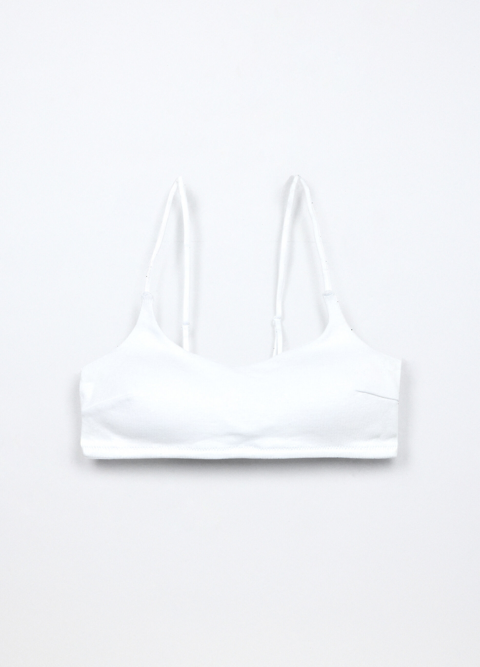 Top imbottito in costina di cotone stretch ragazza