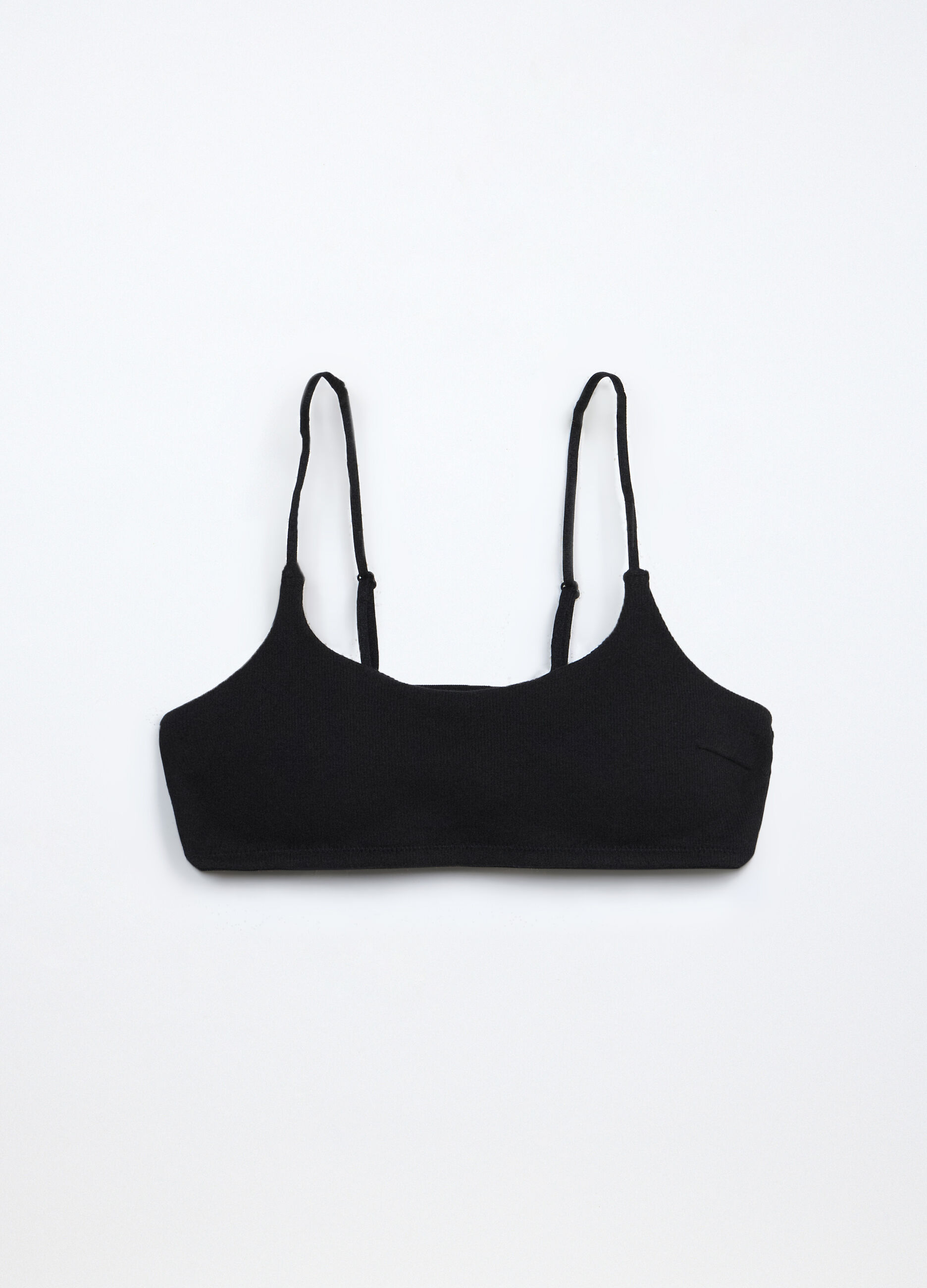 Top imbottito in costina di cotone stretch ragazza