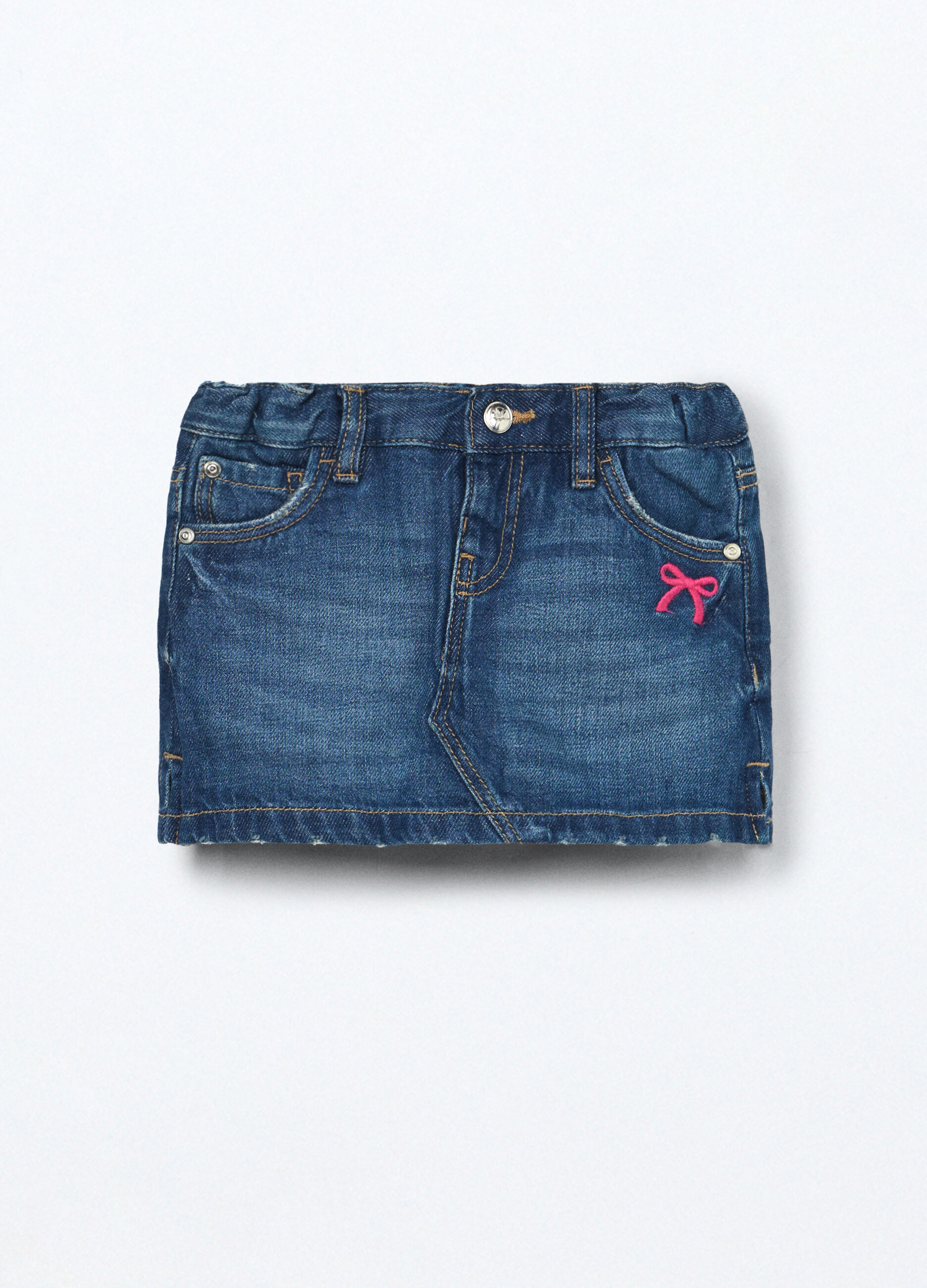 Gonna in denim di puro cotone neonata