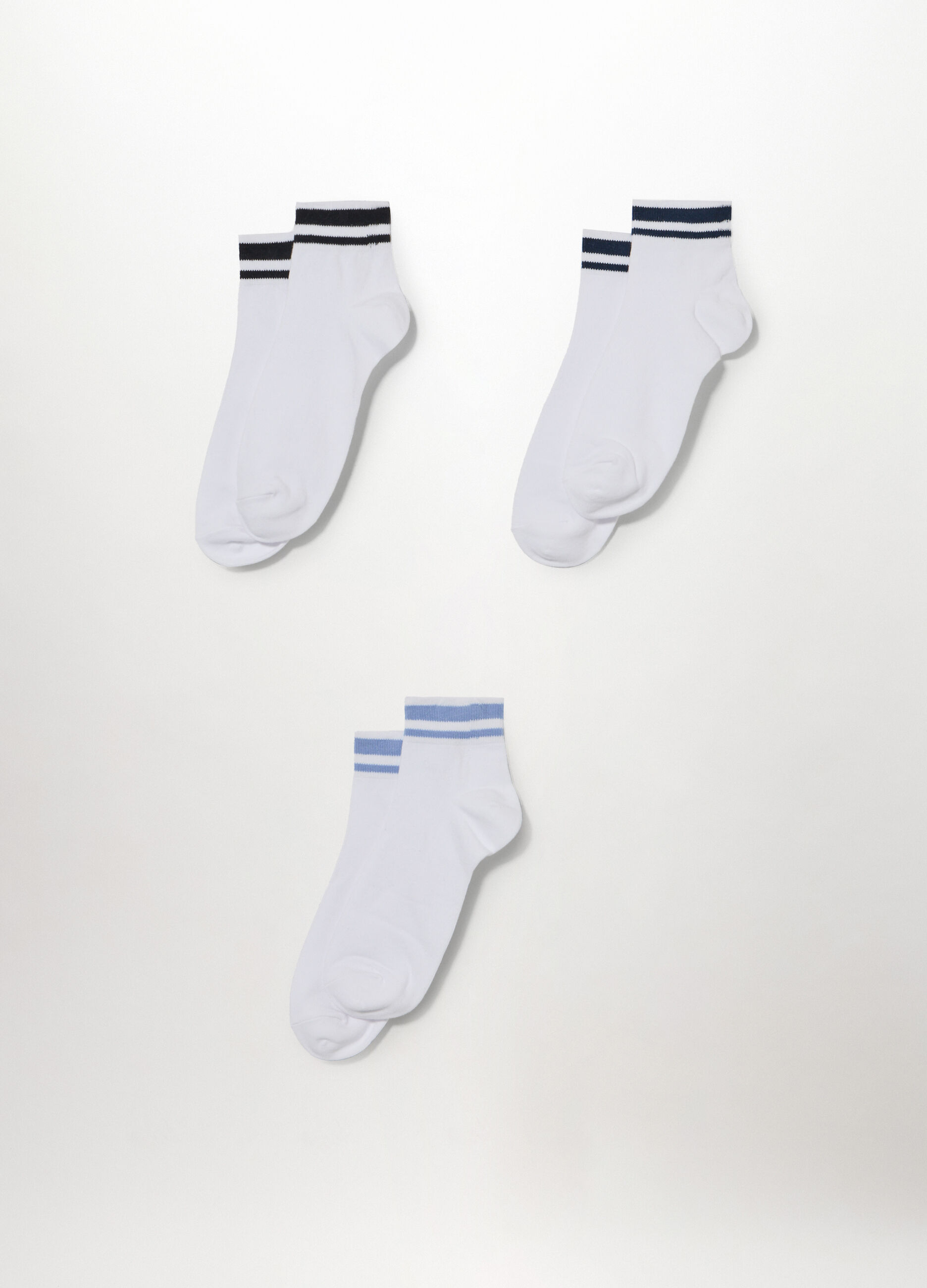 3 pack calzini con orlo a righe uomo