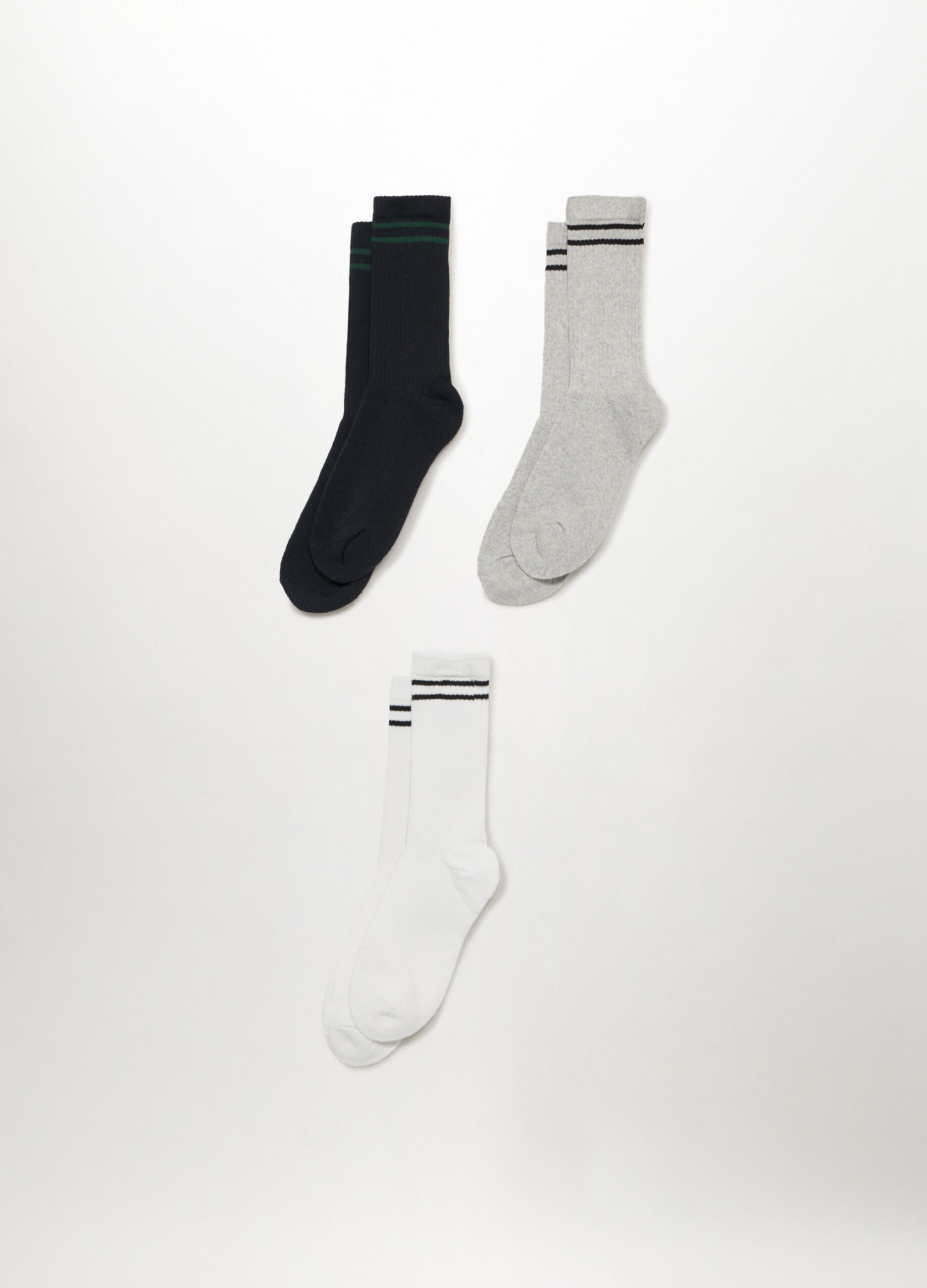 3 pack calzini con inserto a righe uomo