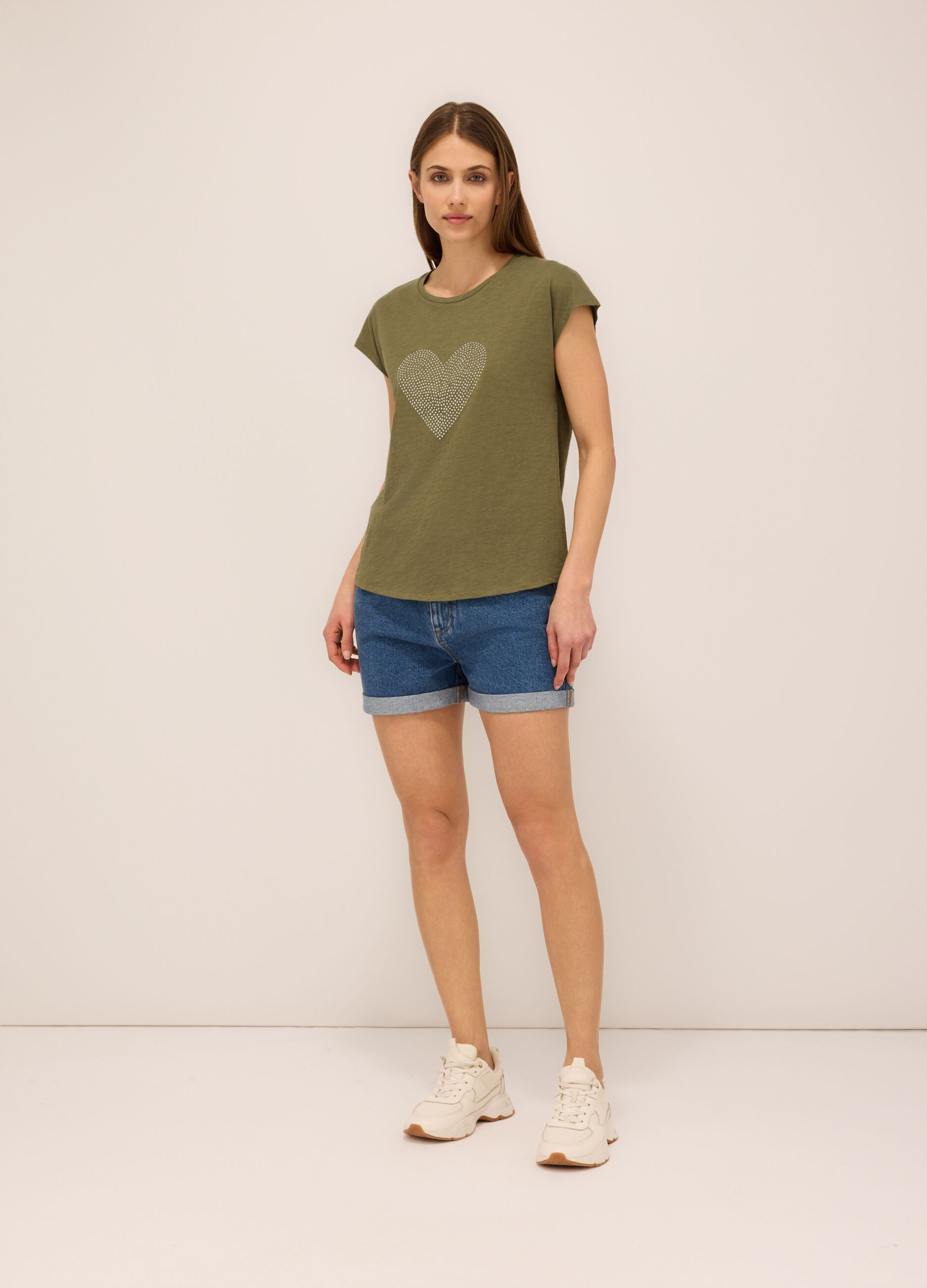 Shorts in denim di puro cotone donna