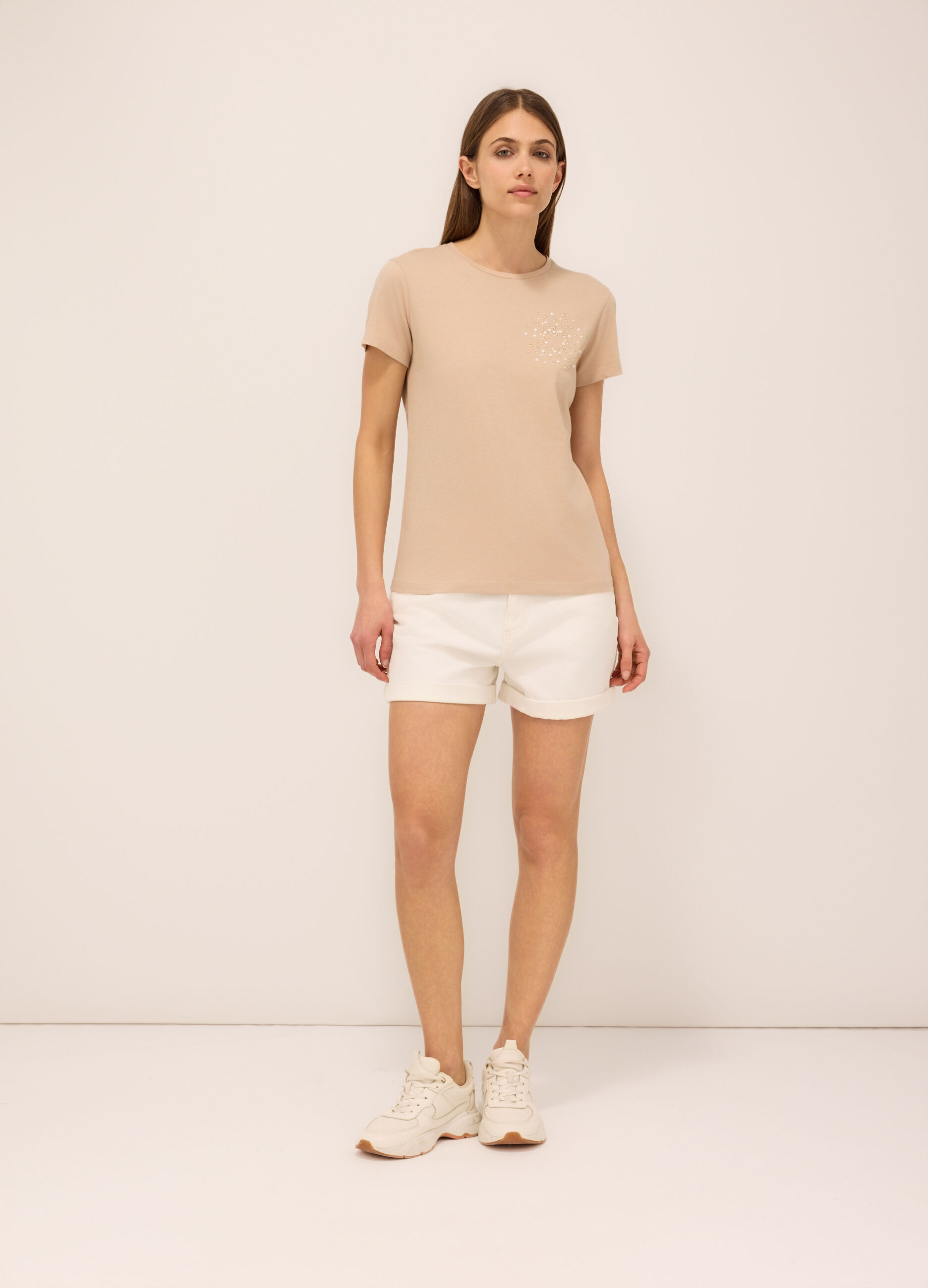 Shorts in denim di puro cotone donna