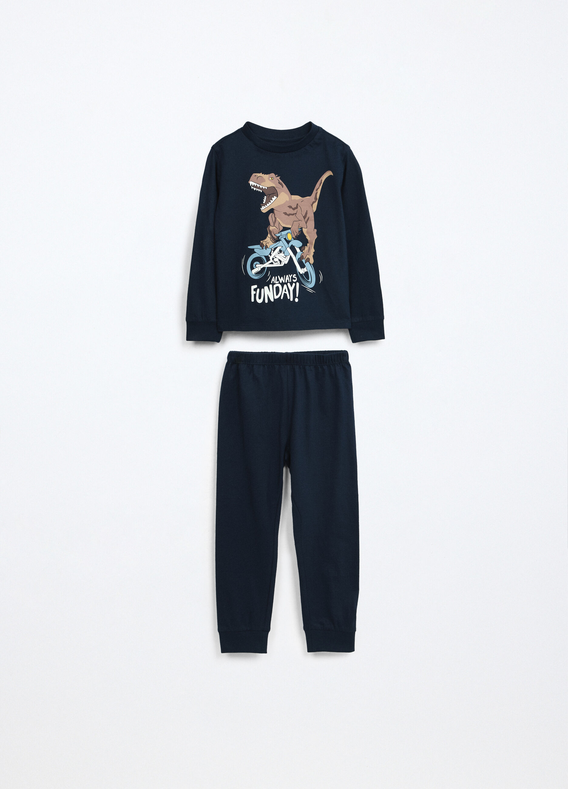 Set pigiama lungo in jersey di puro cotone bambino