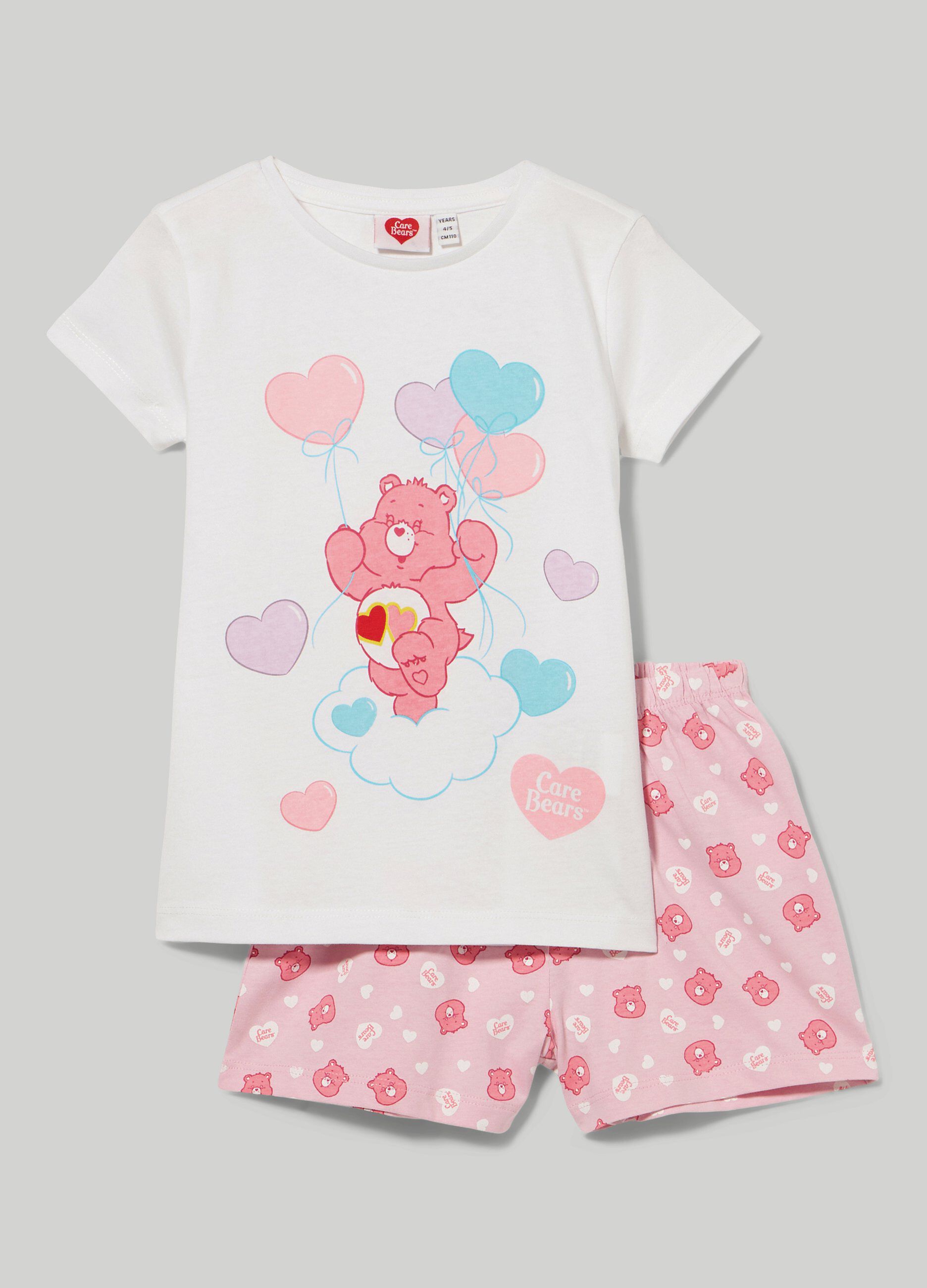 Set pigiama corto Care Bears in puro cotone bambina