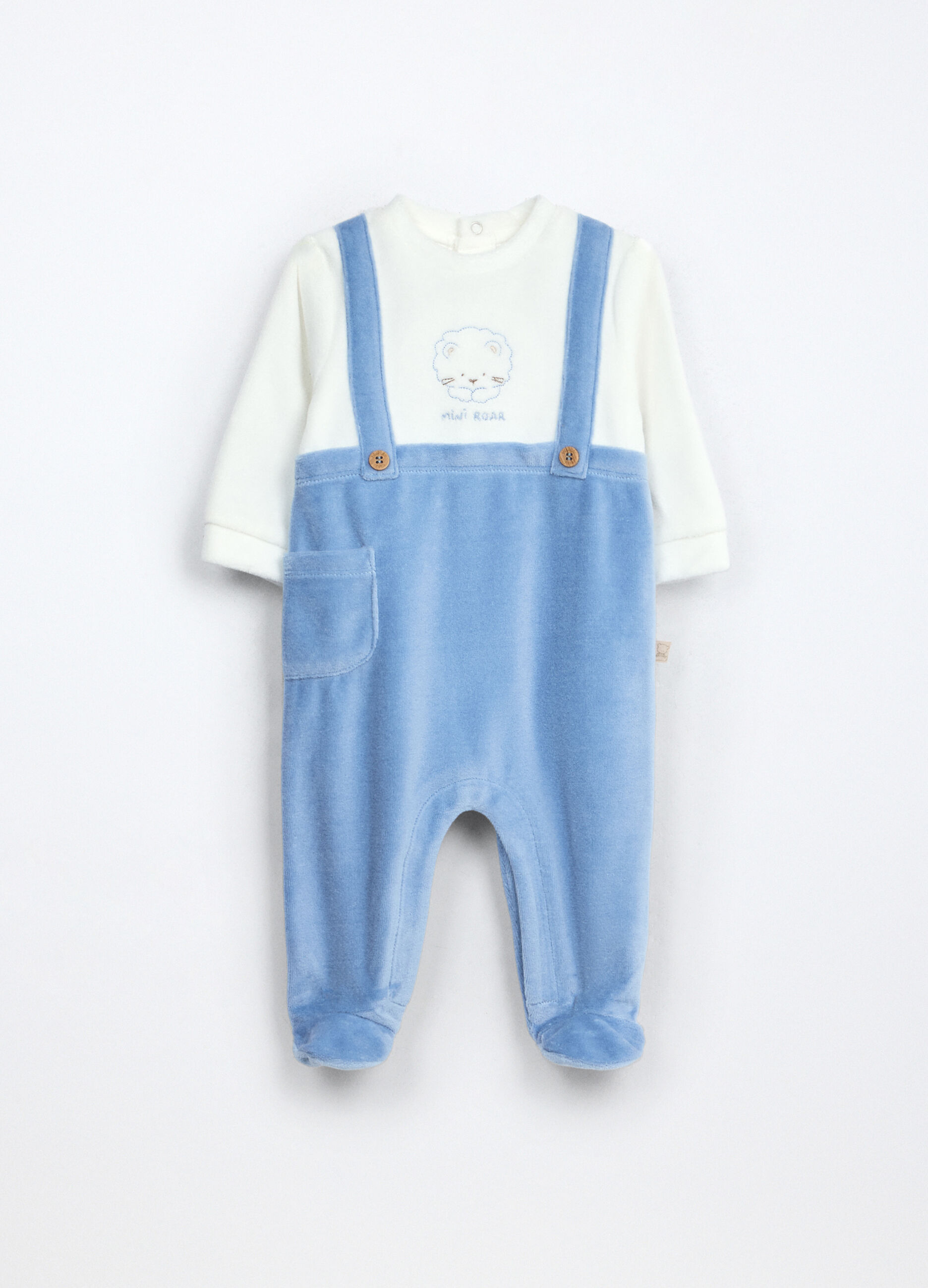 Tutina velour misto cotone neonato