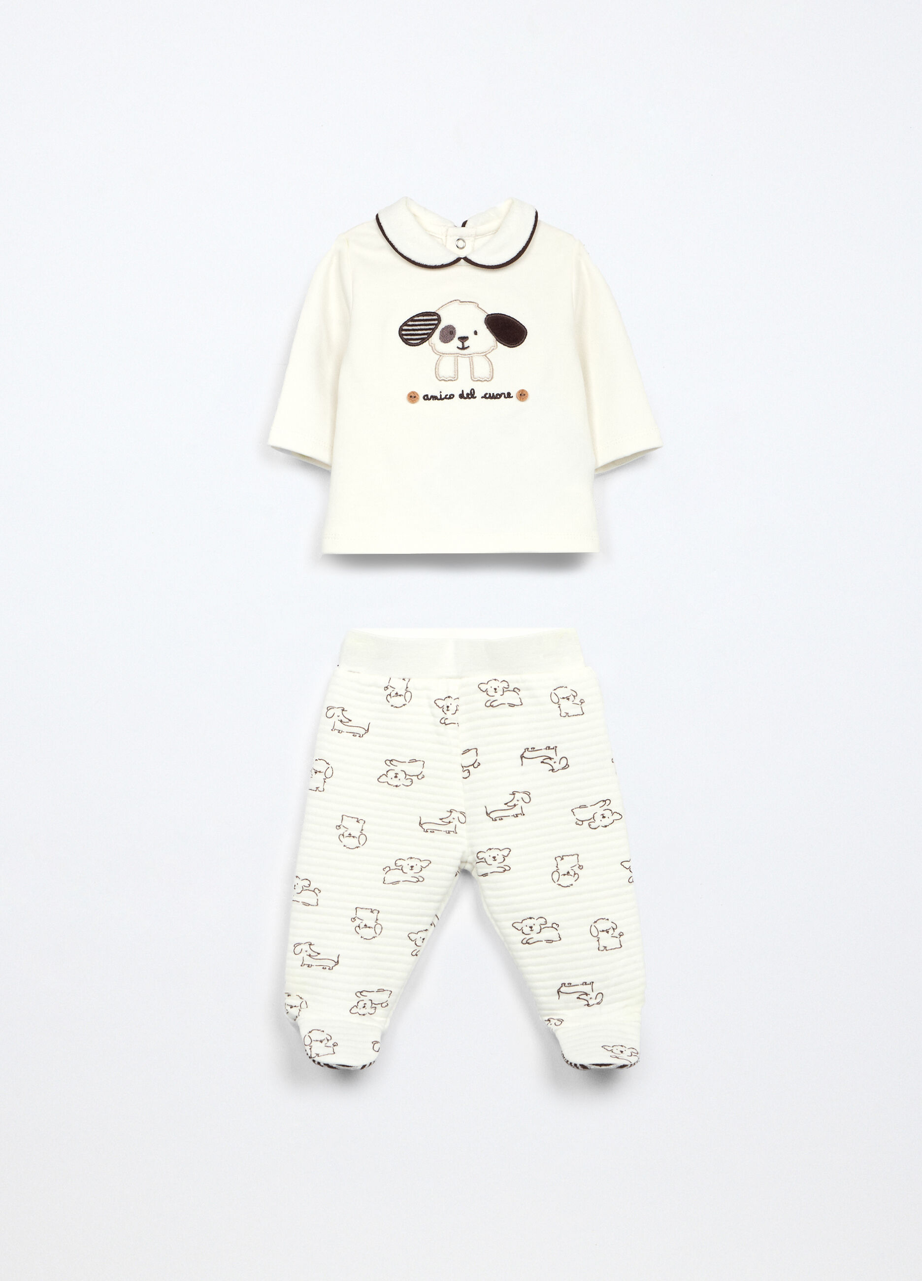 Set in misto cotone fleece neonato