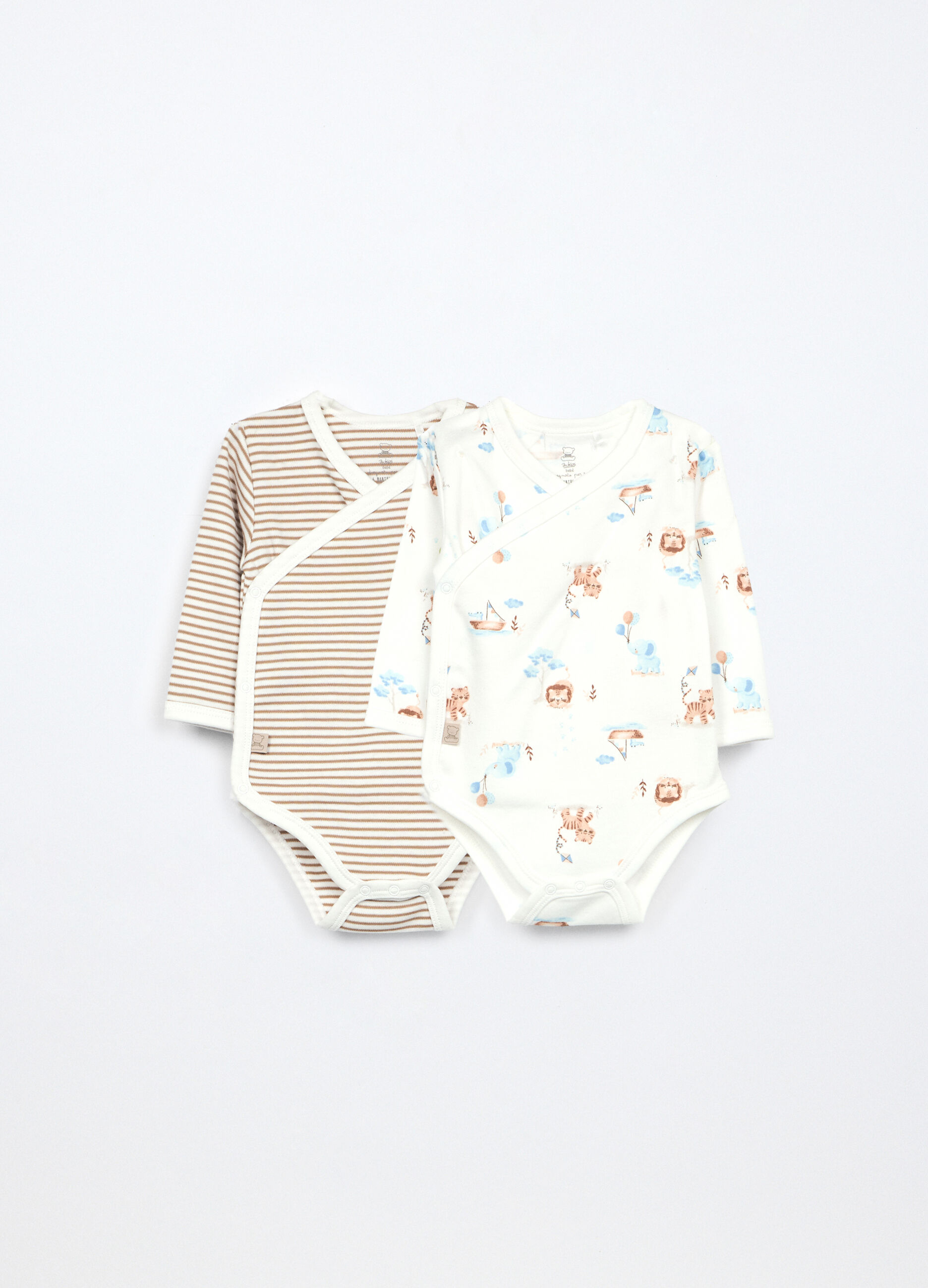 Pack 2 body in interlock di puro cotone neonato