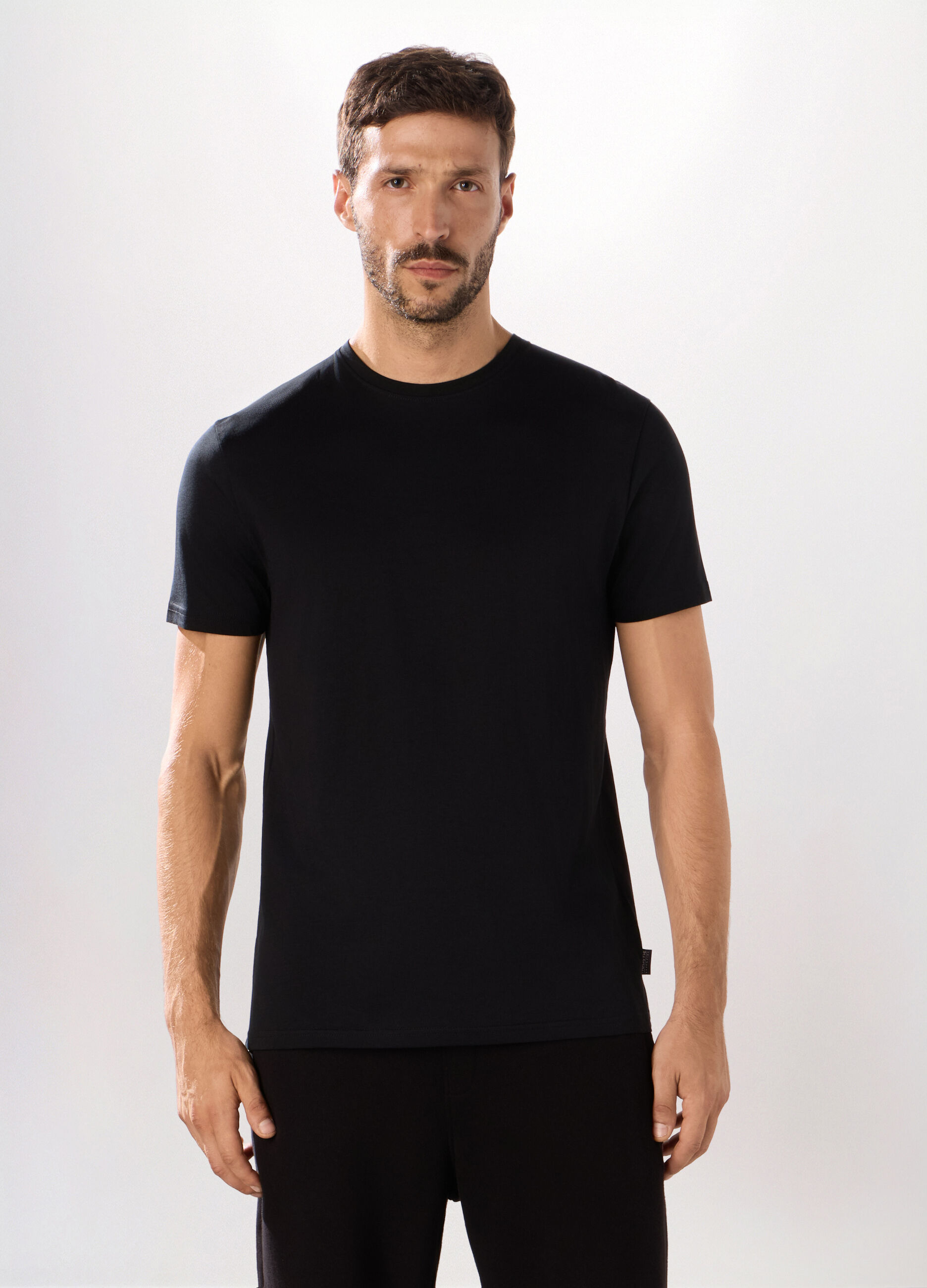 T-shirt girocollo regular fit in cotone uomo