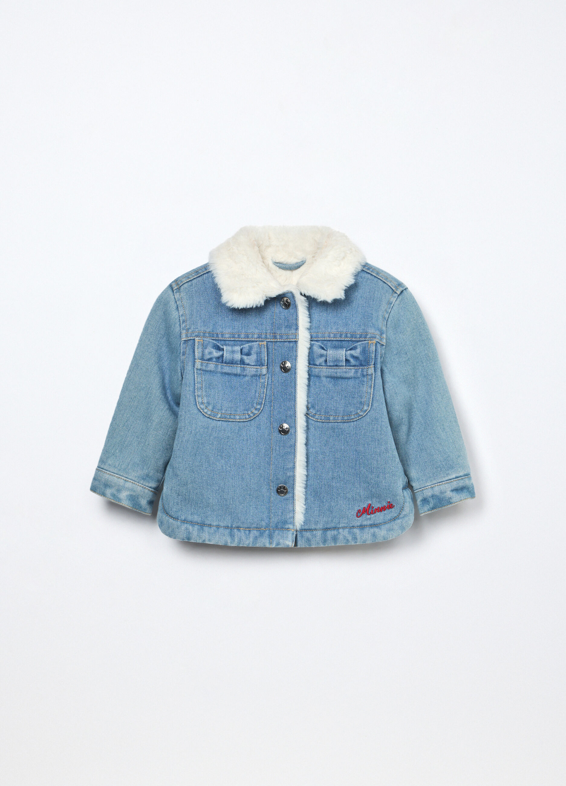 Giacca in denim misto cotone neonata