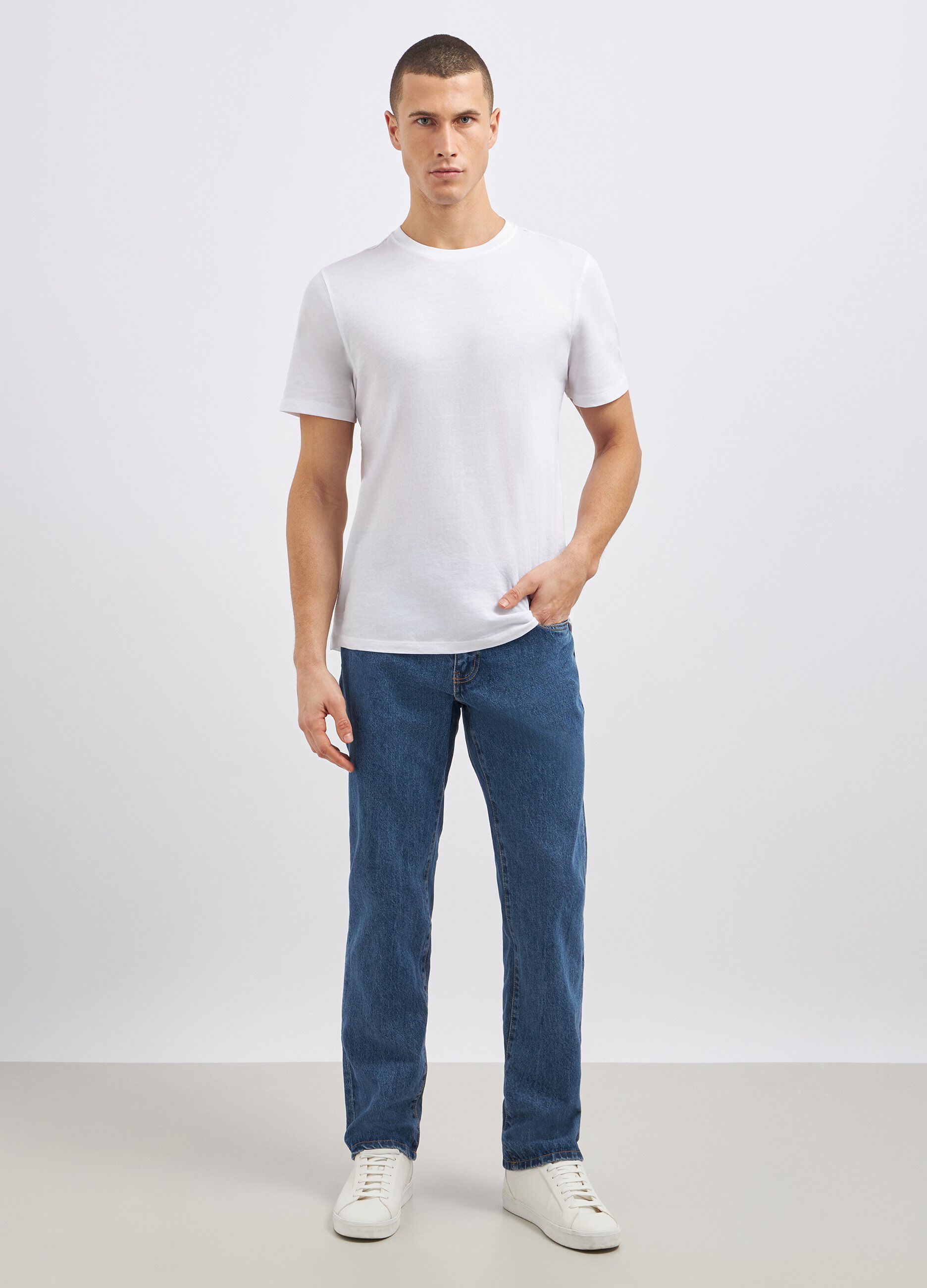 Jeans regular fit in puro cotone uomo