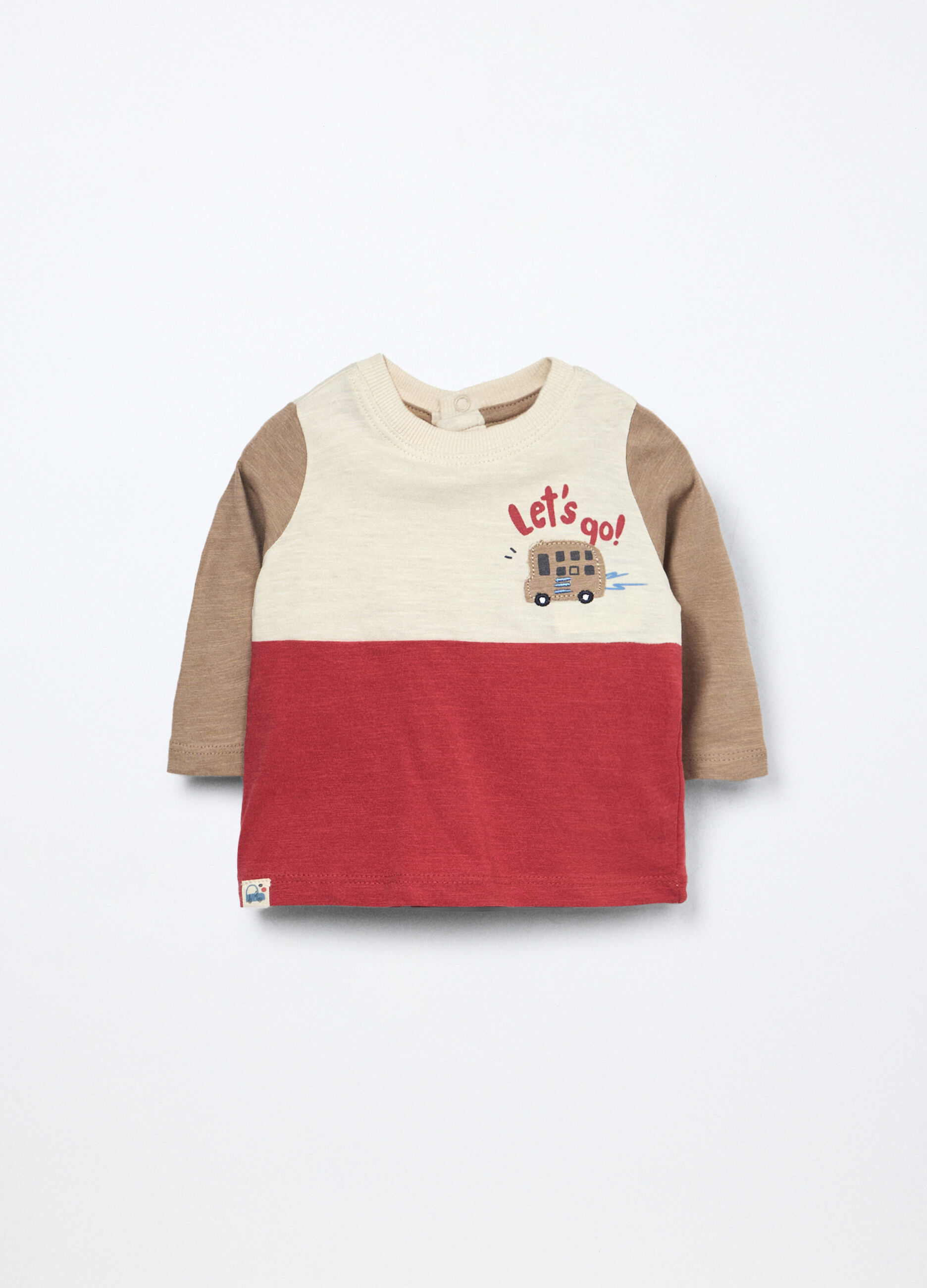 T-shirt in jersey slub di puro cotone neonato
