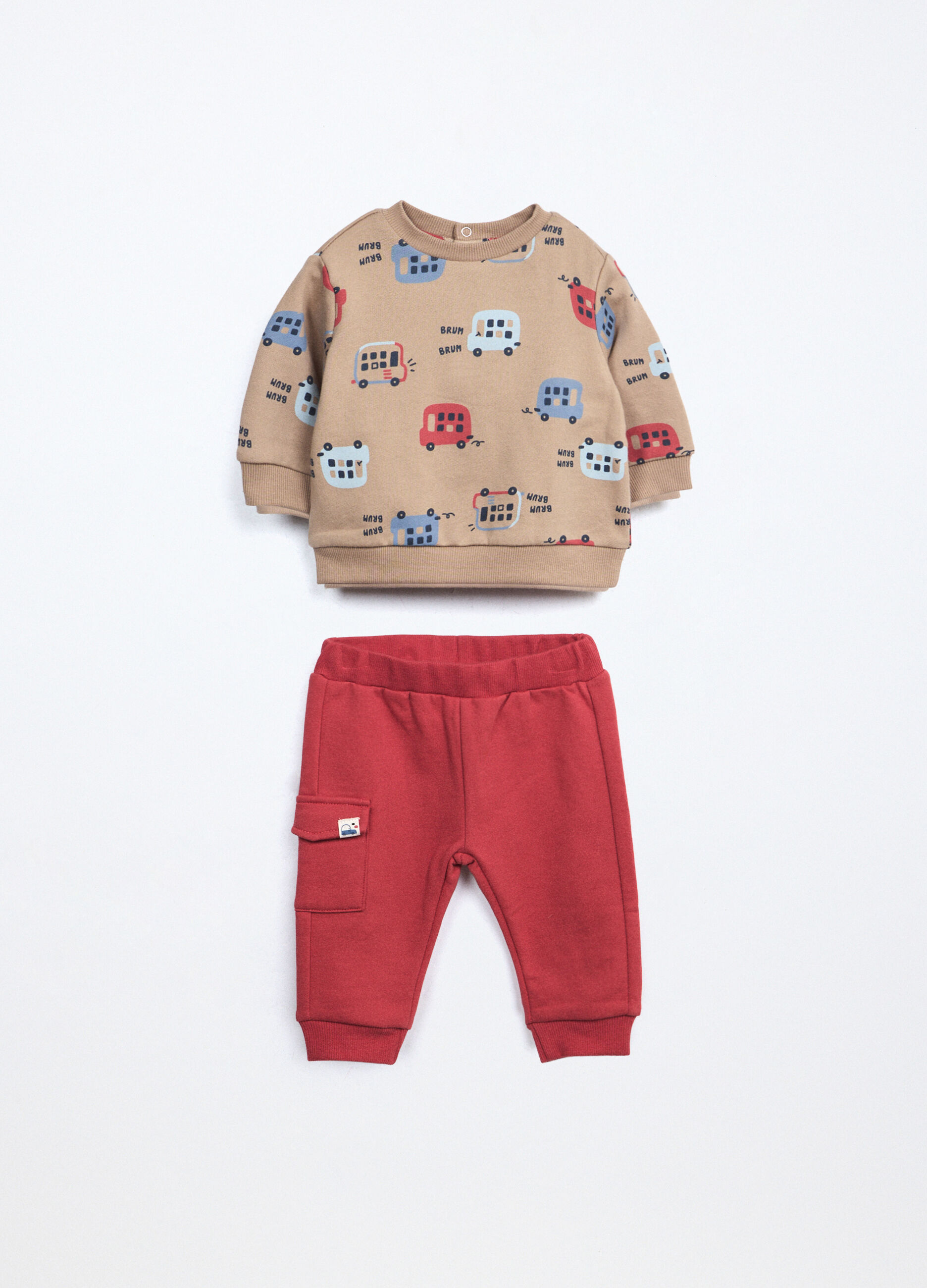 Jogging set in puro cotone fleece neonato