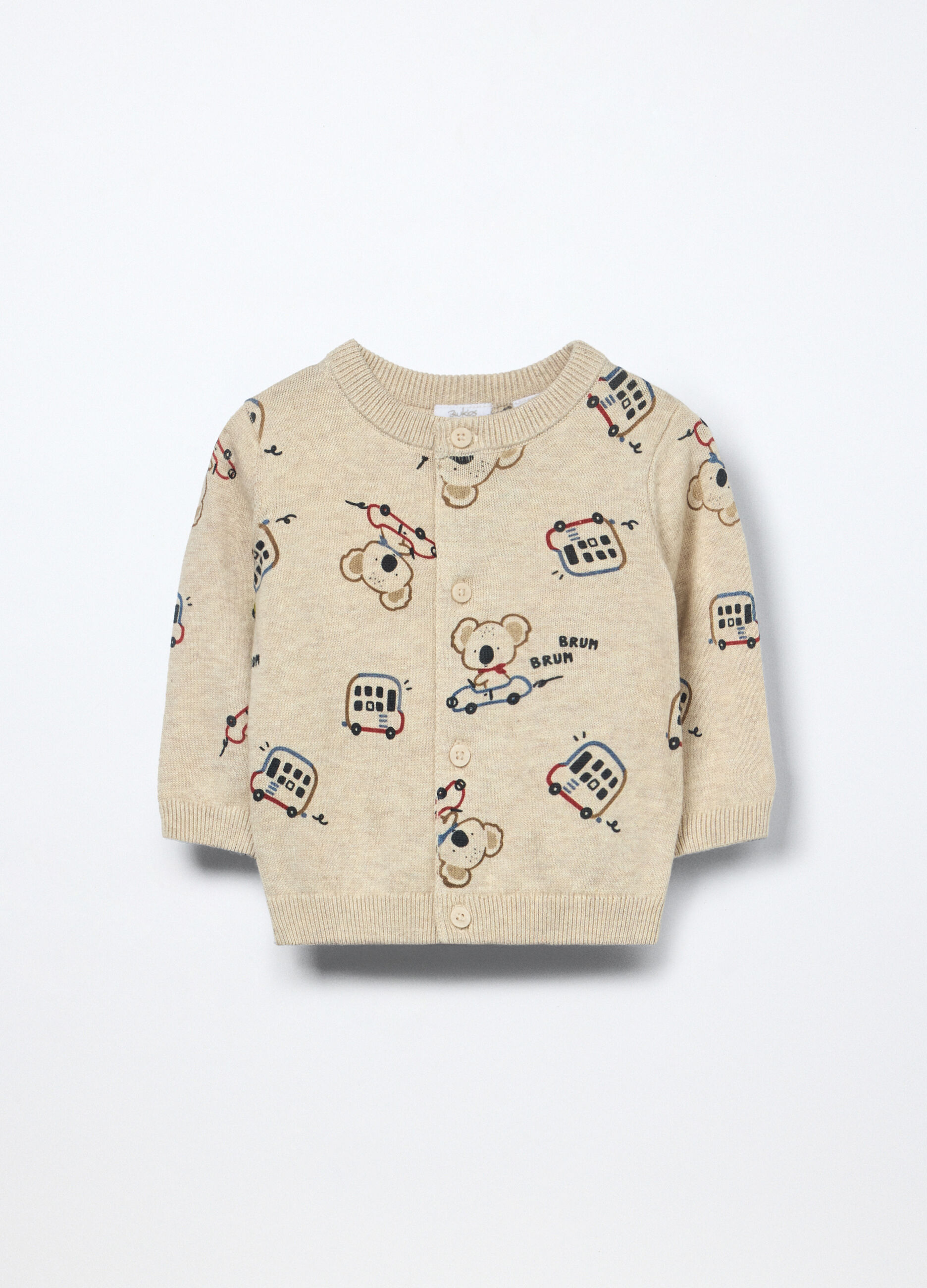 Cardigan tricot in puro cotone neonato