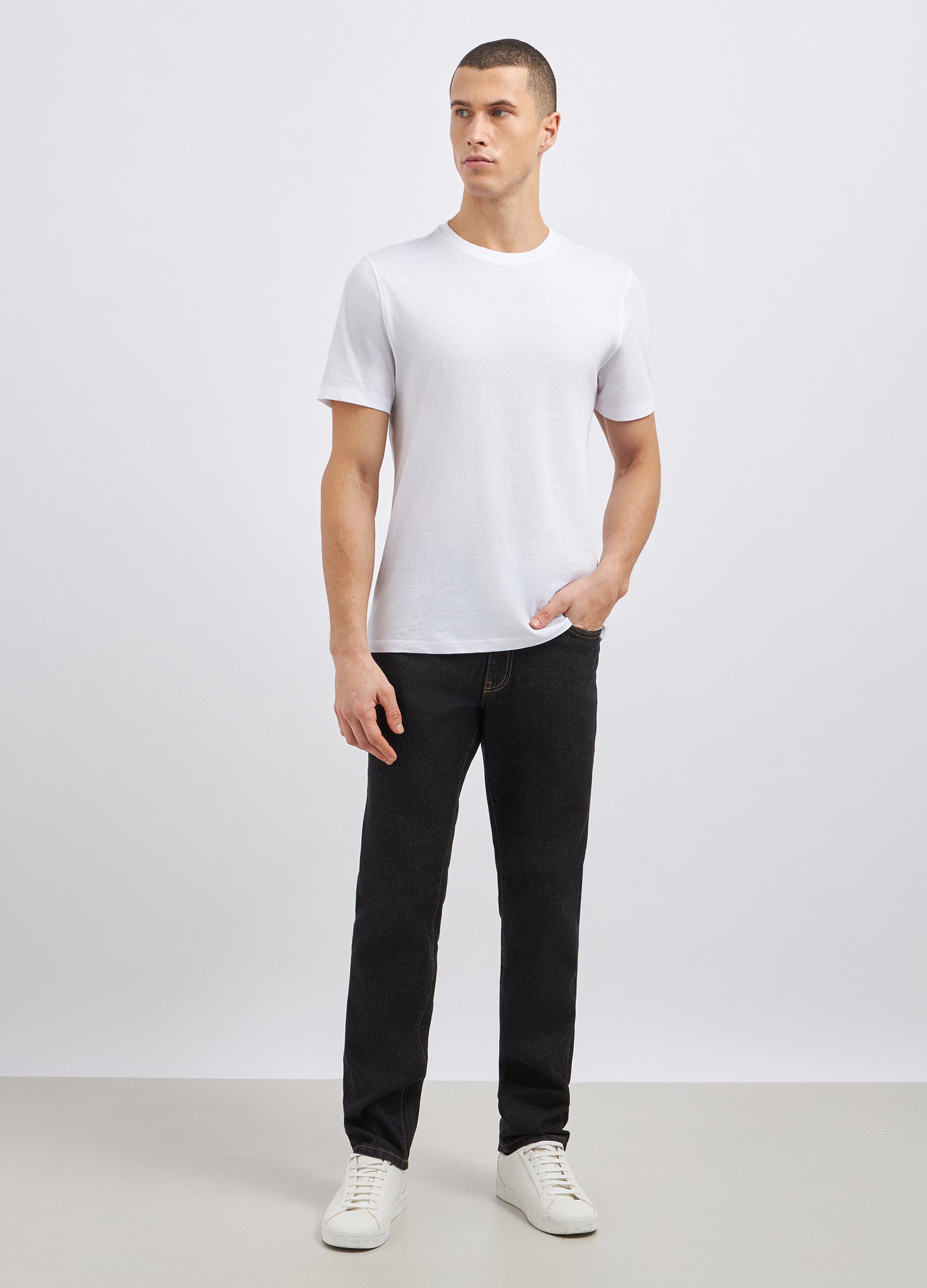 Jeans modello 5 tasche in puro cotone uomo