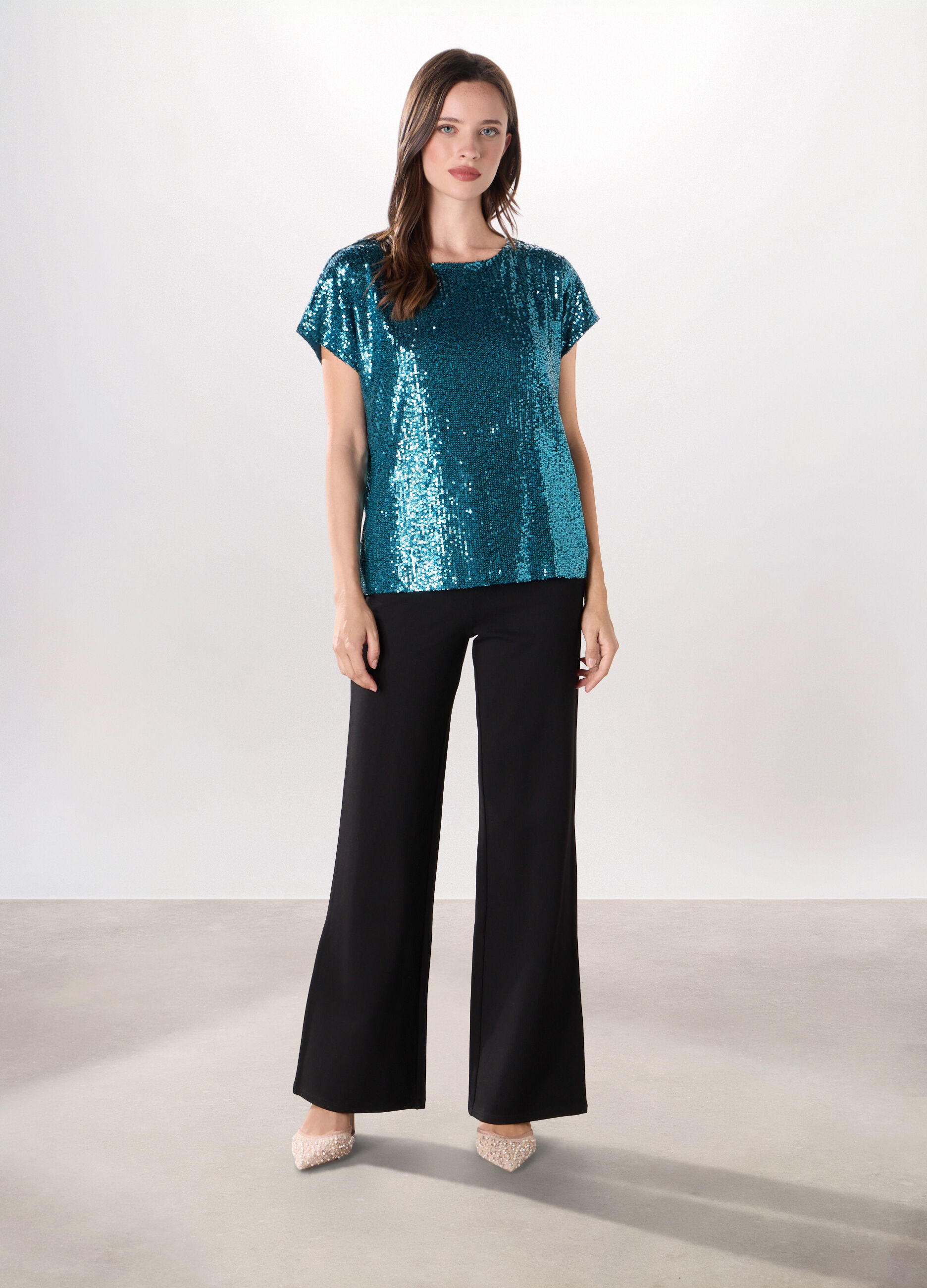 Pantaloni misto viscosa donna