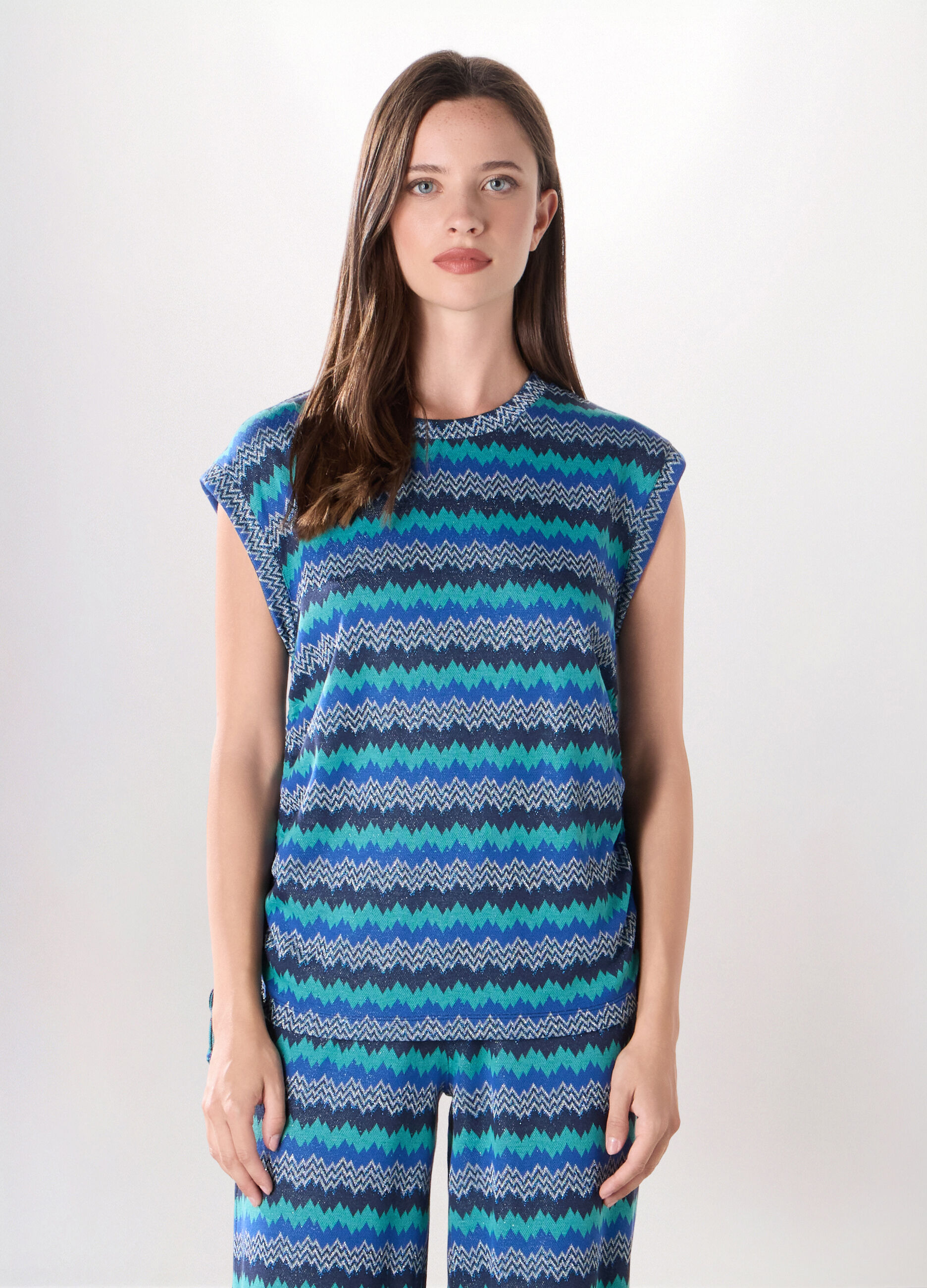 Blusa misto viscosa multicolor donna