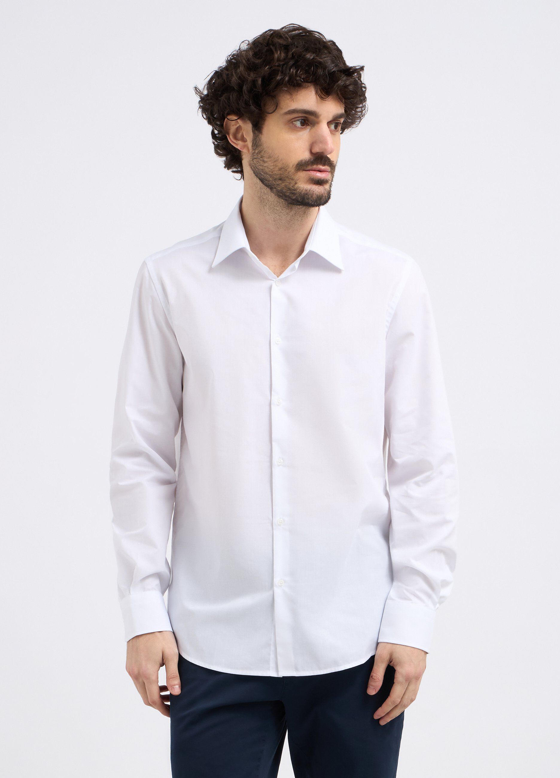 Camicia a maniche lunghe in tinta unita uomo