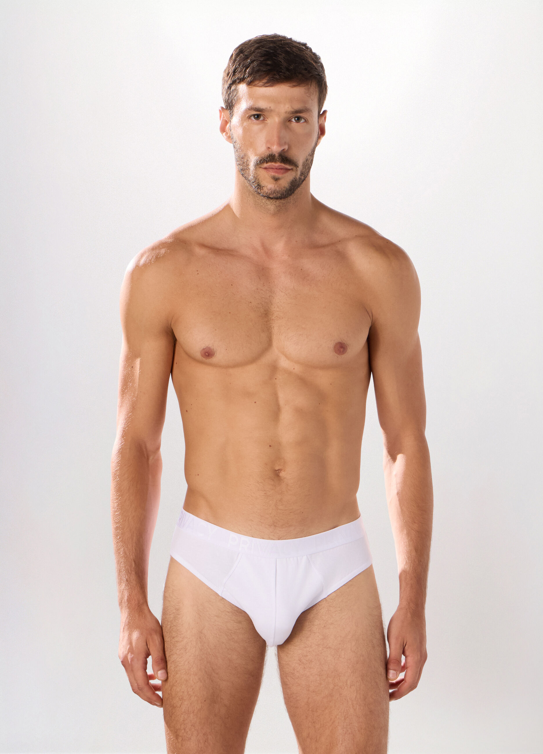 Slip in cotone stretch con logo uomo