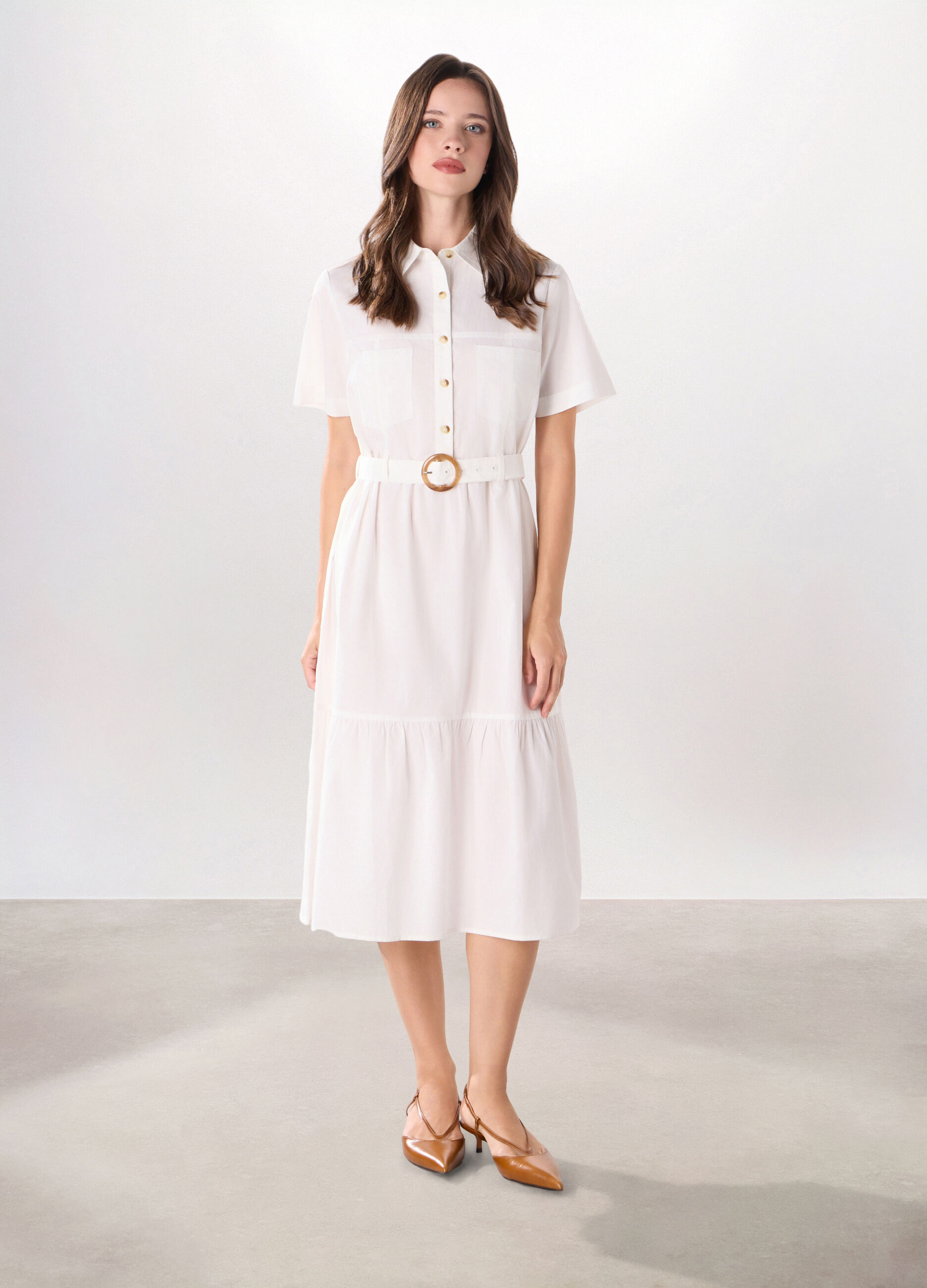 Abito lungo misto cotone donna