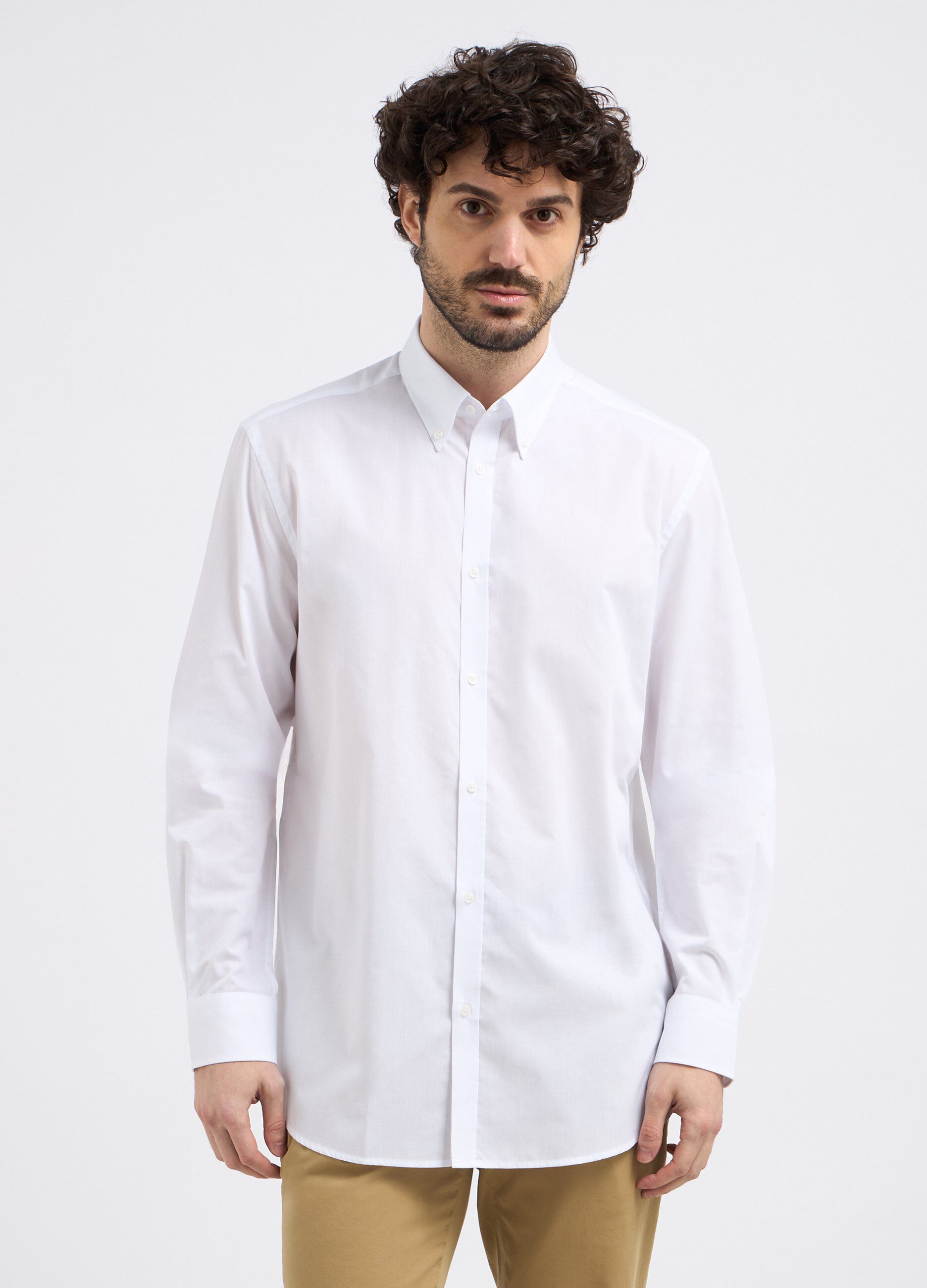 Camicia a maniche lunghe in tinta unita uomo