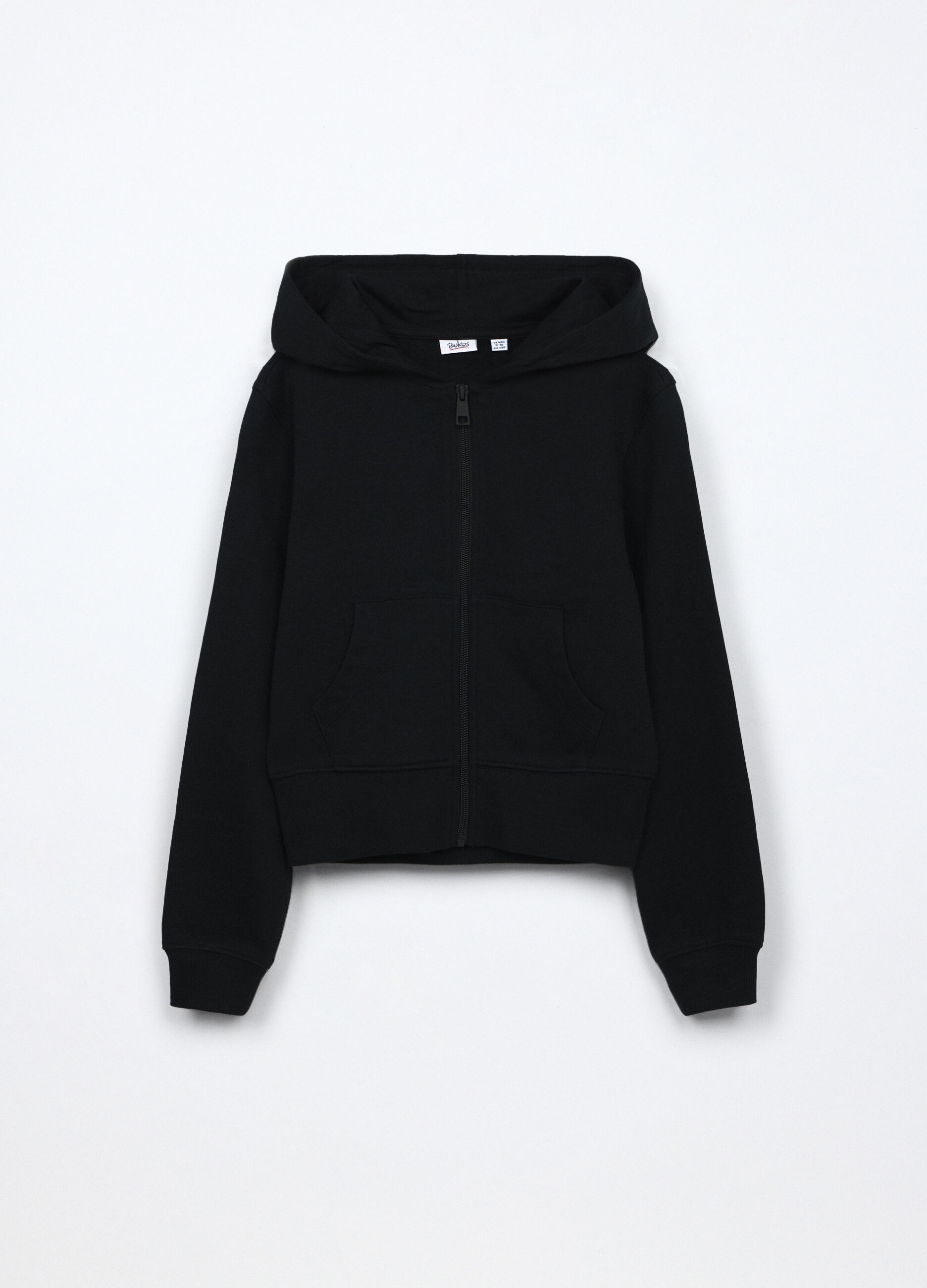 Felpa con cappuccio in french terry di puro cotone donna