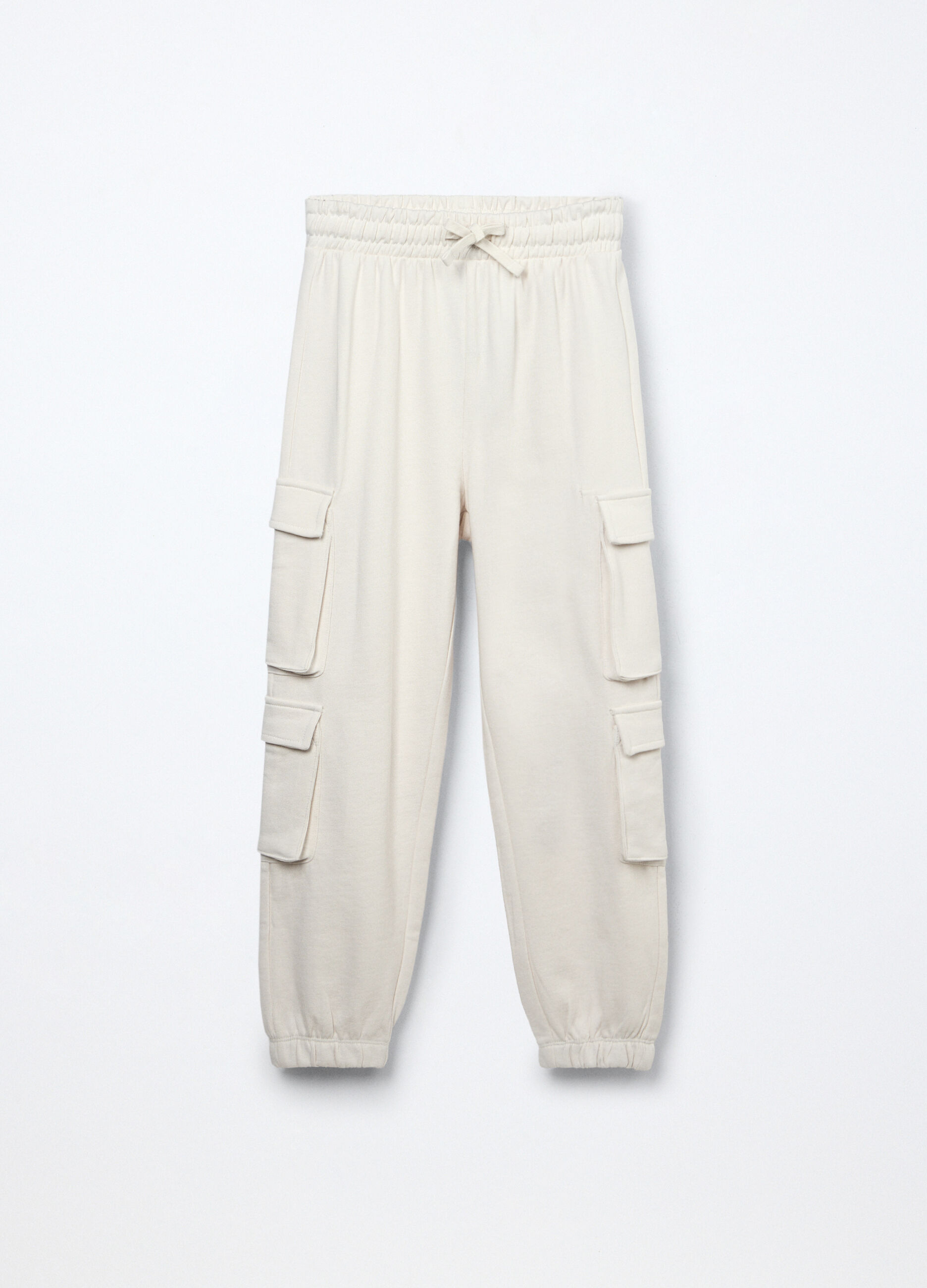 Jogger cargo in french terry di puro cotone ragazza