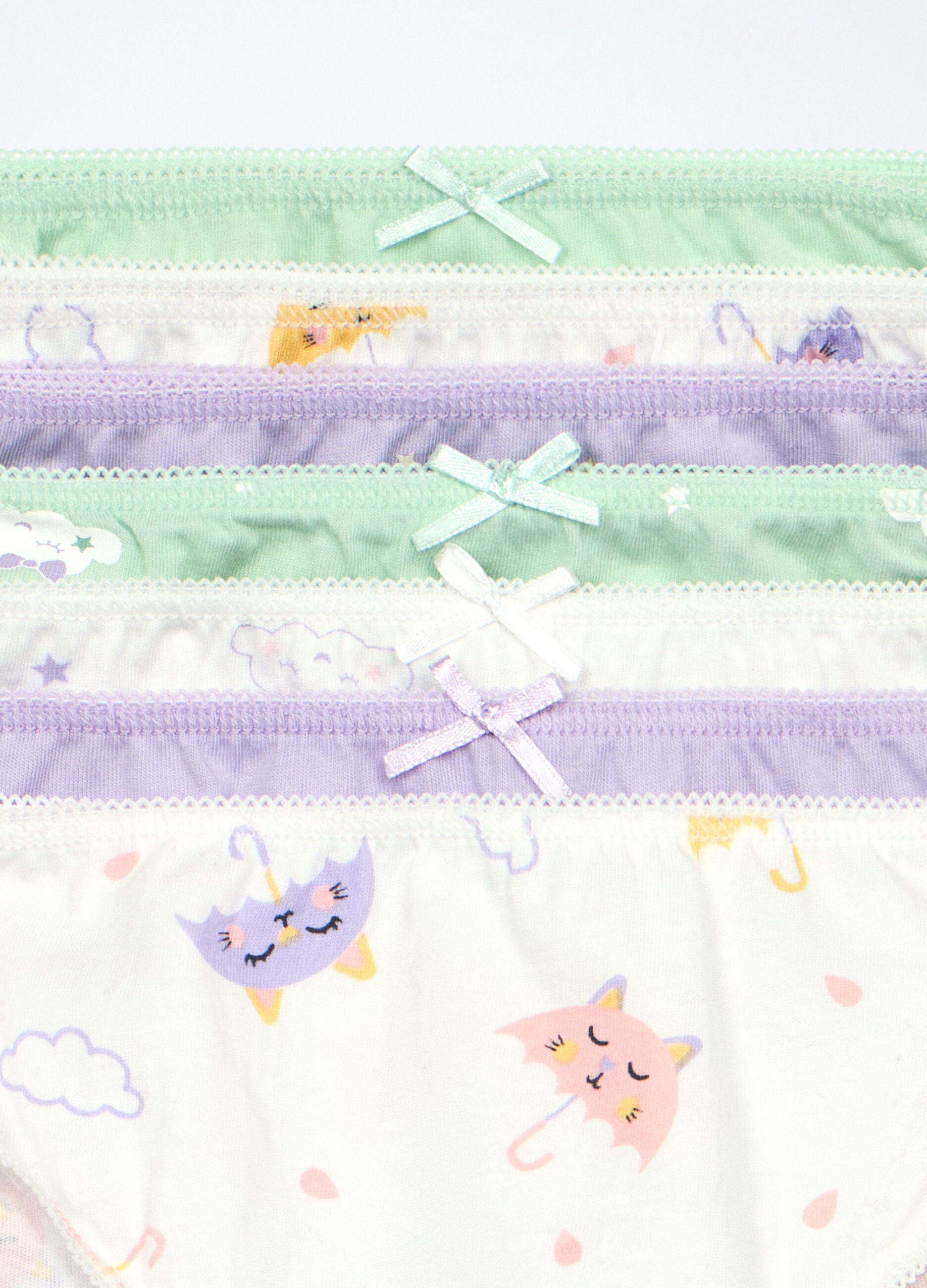 Pack 7 slip in jersey di puro cotone bambina 5 Pack 7 slip in jersey di puro cotone bambina