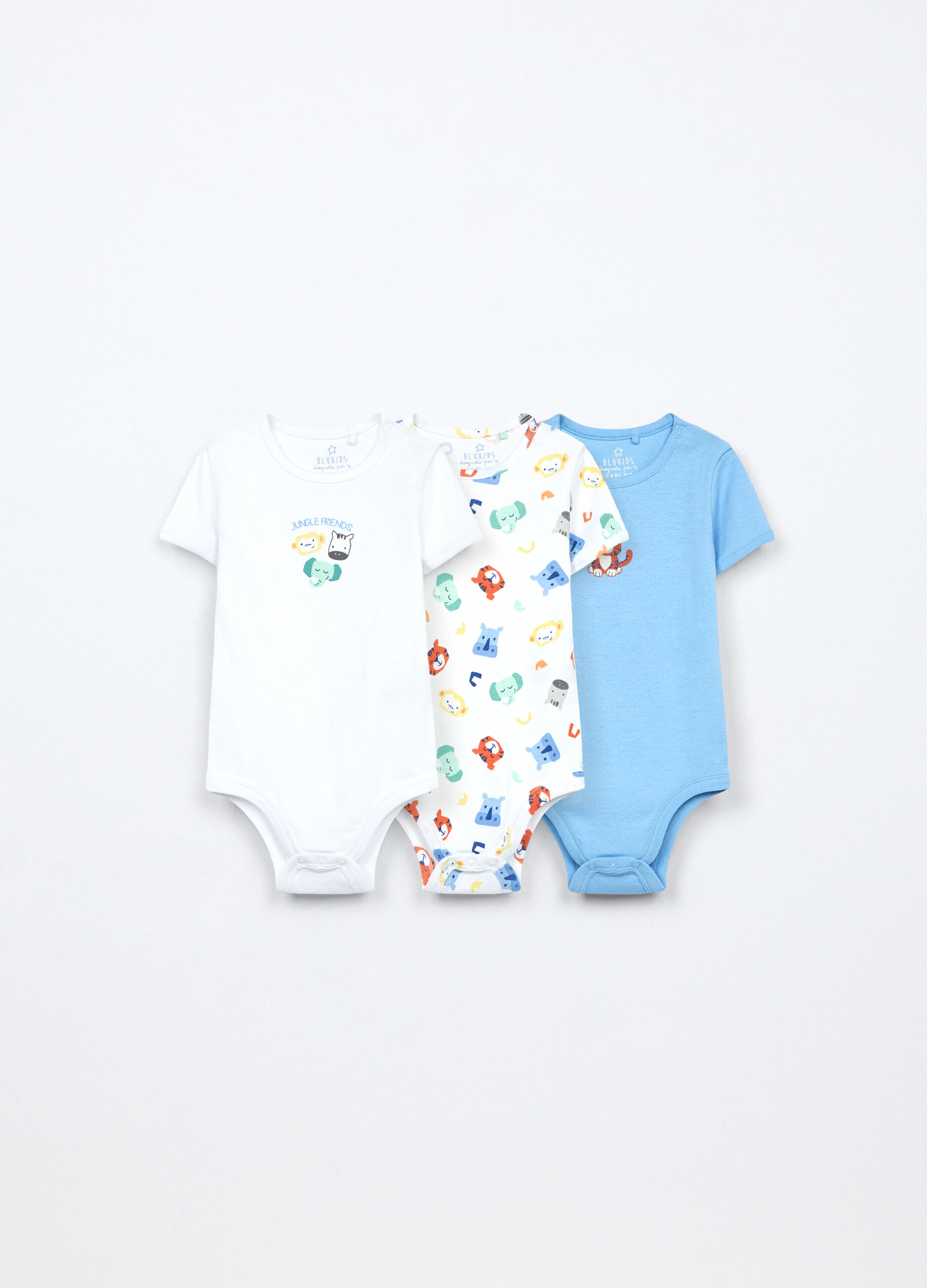 Pack 3 body in puro cotone neonato