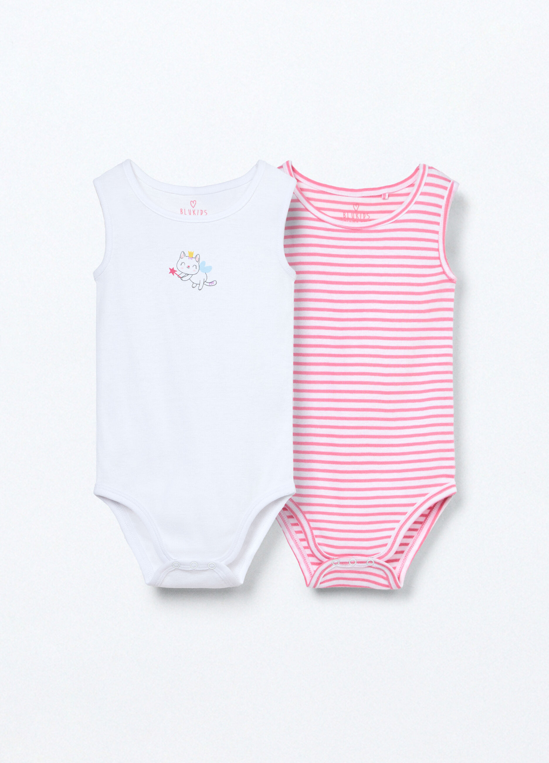 Pack 2 body in puro cotone neonata
