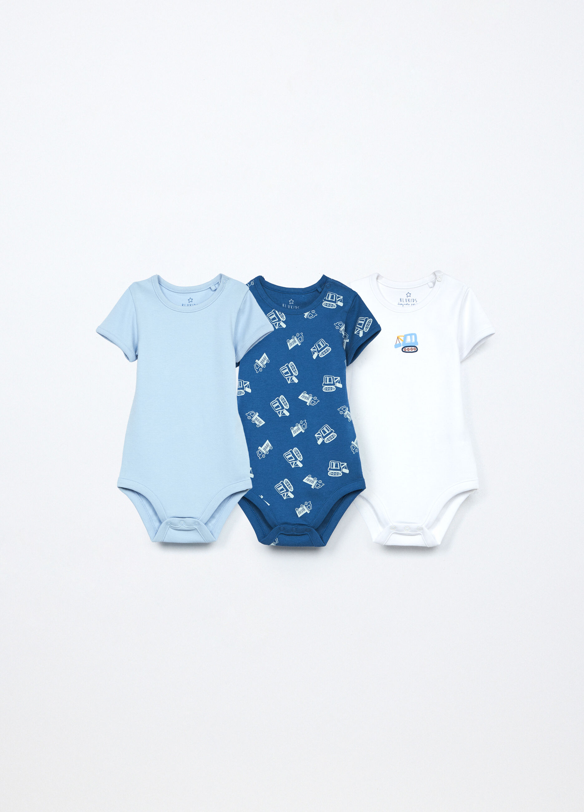 Pack 3 body in interlock di puro cotone neonato