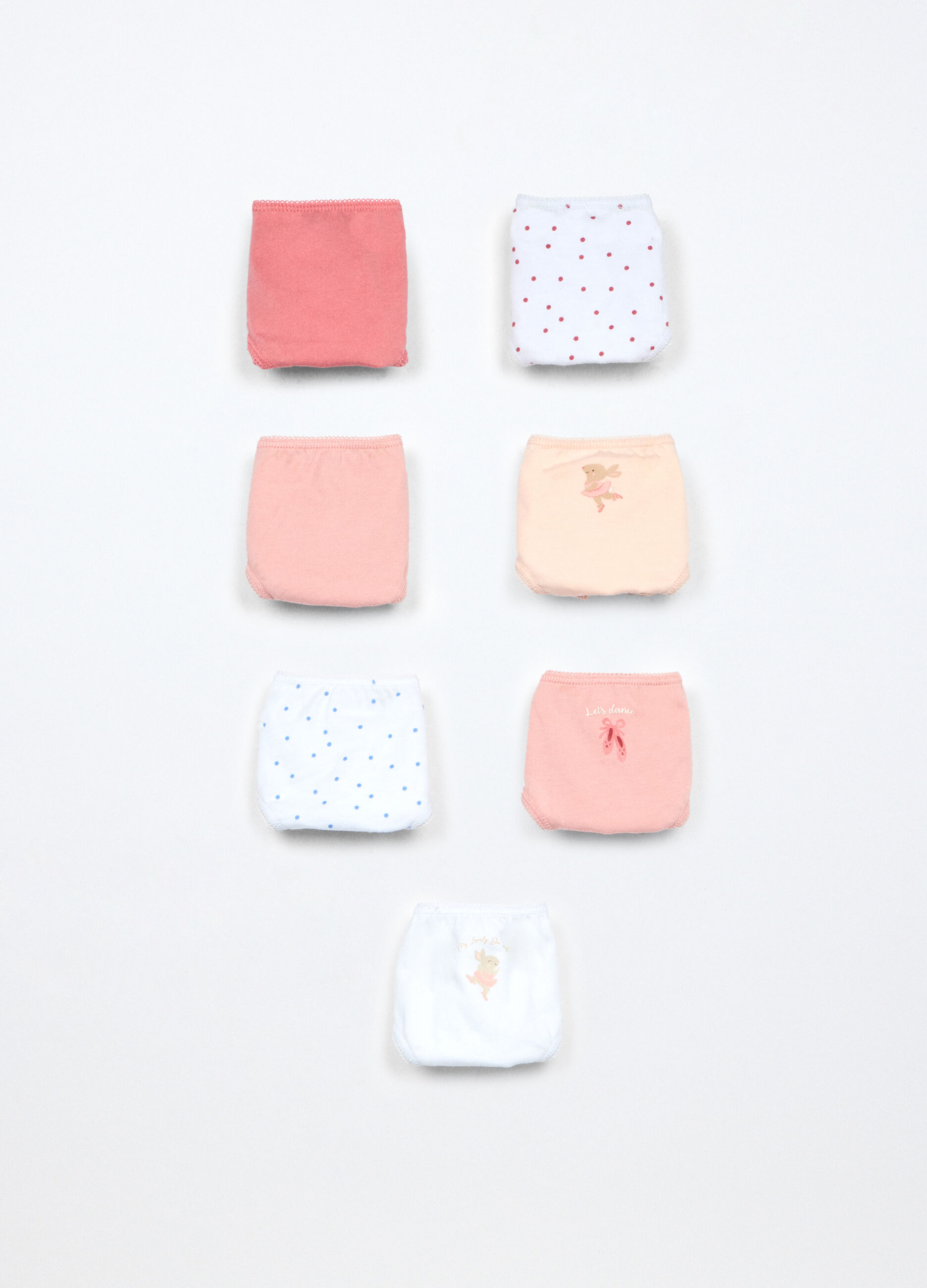 Pack 7 slip in jersey di puro cotone neonata