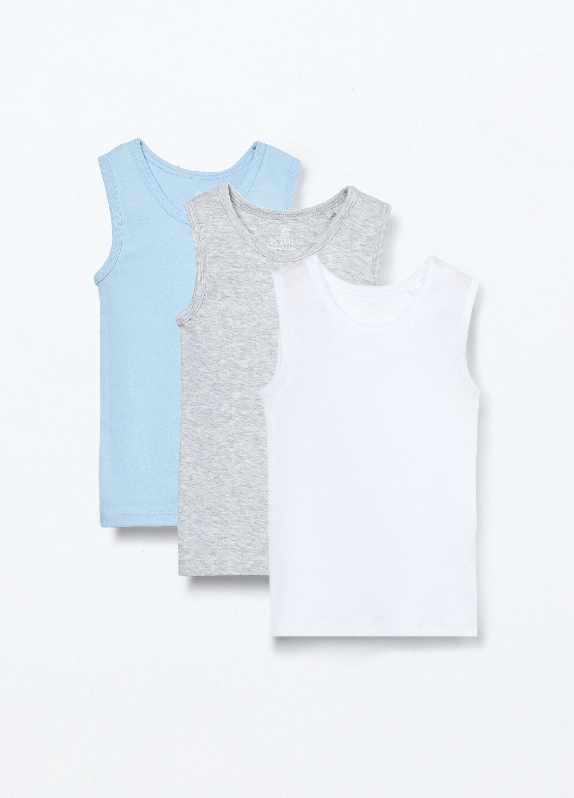 Pack 3 canotte in puro cotone neonato