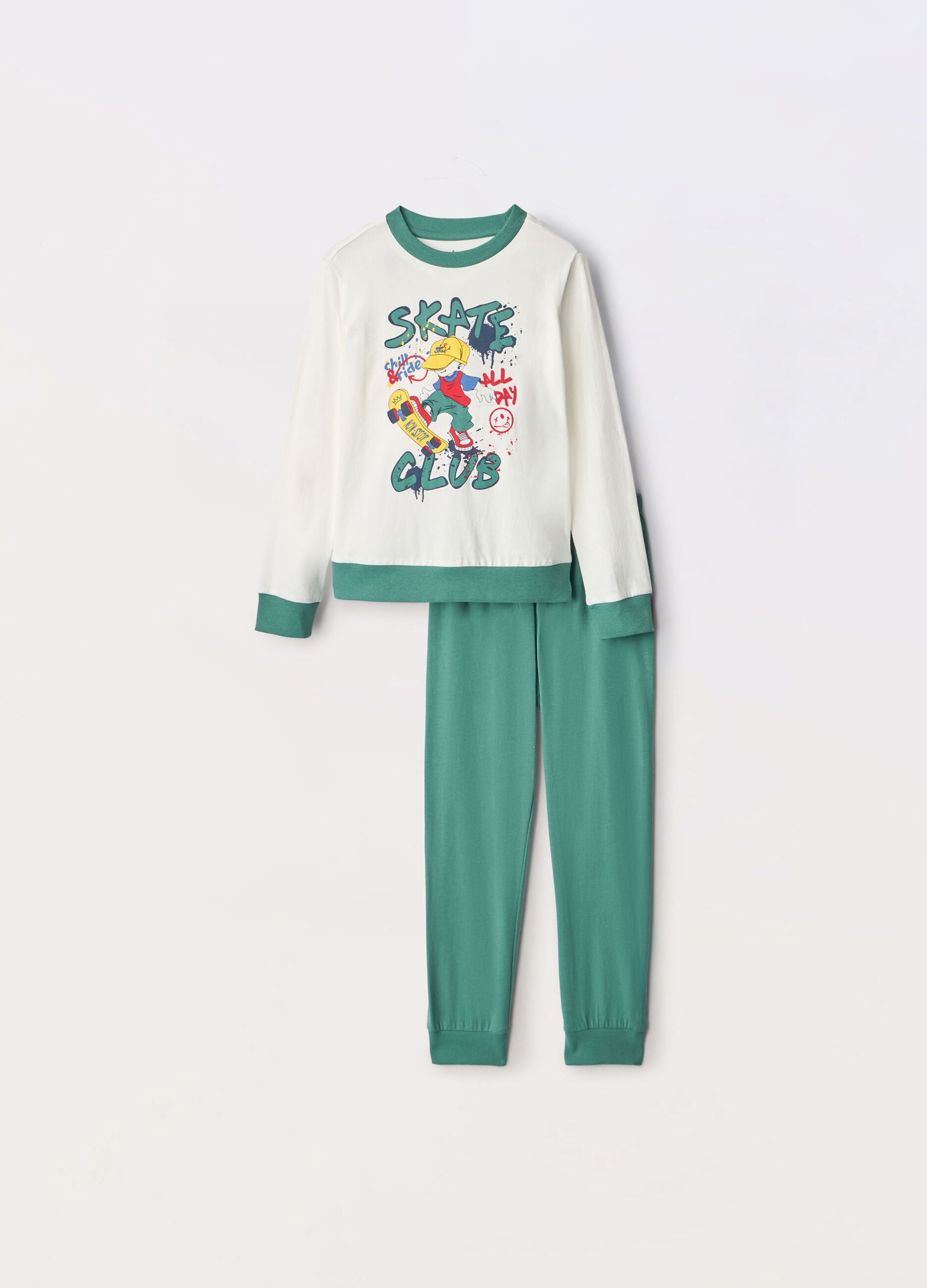 Set pigiama lungo in puro cotone bambino