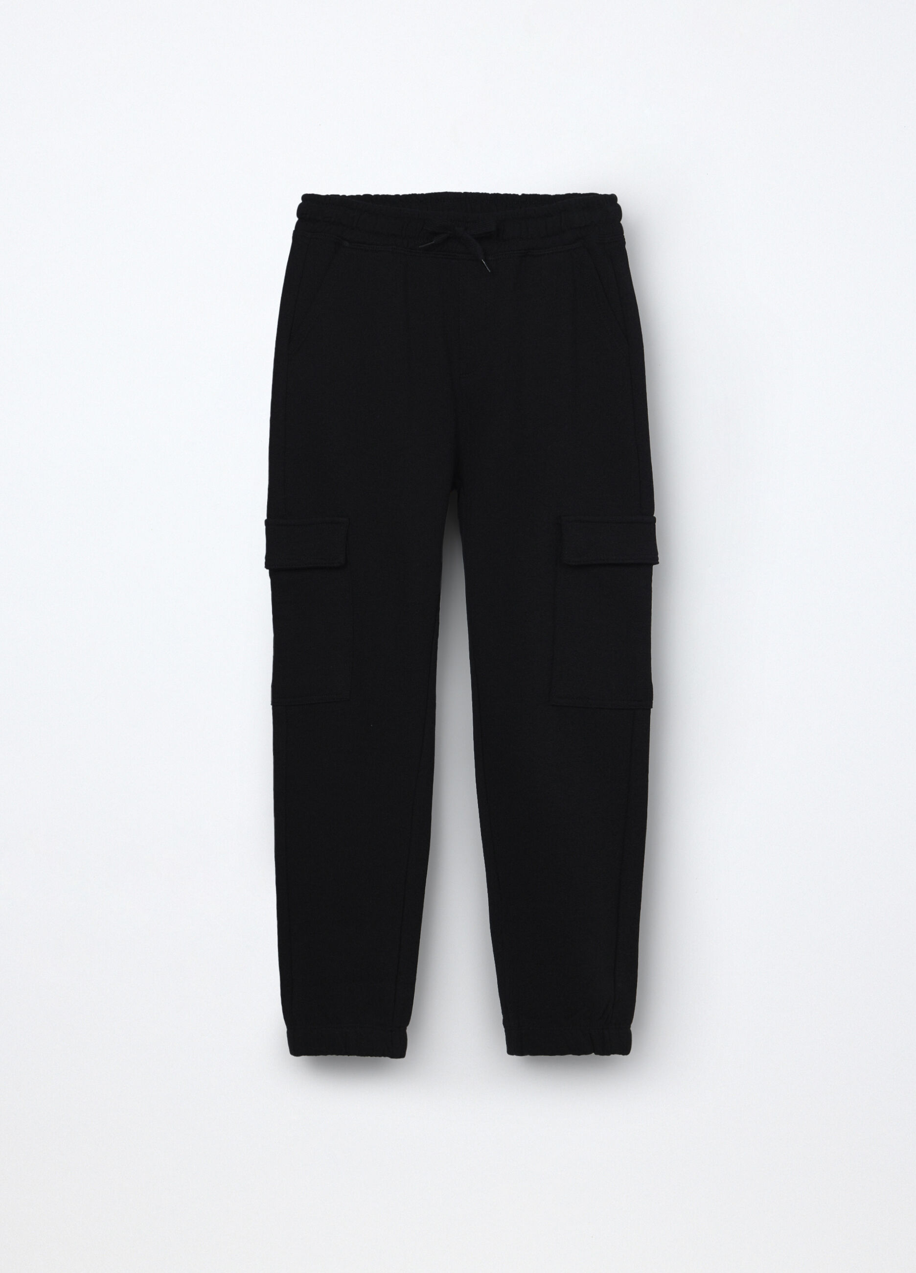 Jogger cargo in french terry di puro cotone ragazzo