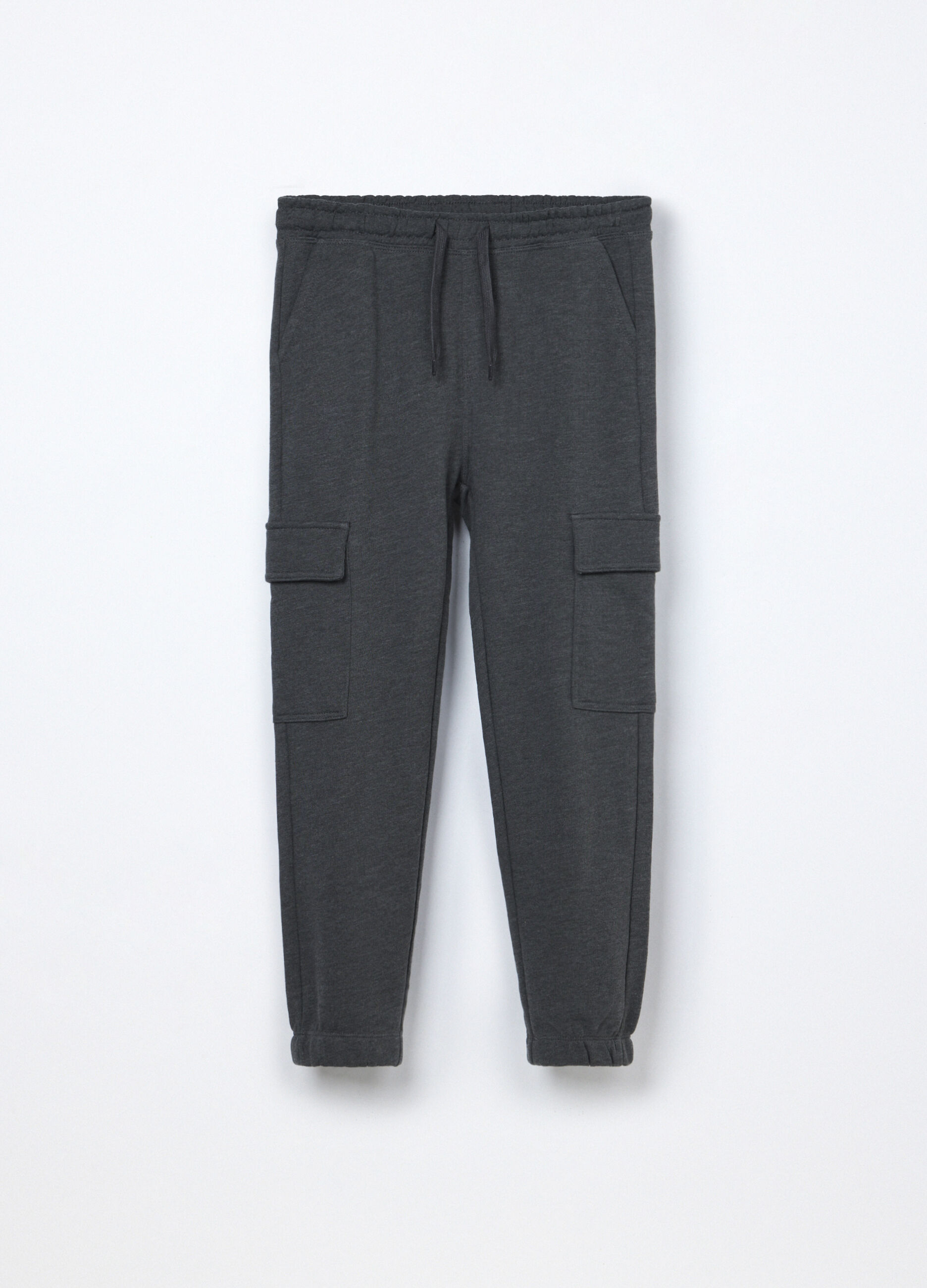 Jogger cargo in french terry di puro cotone ragazzo