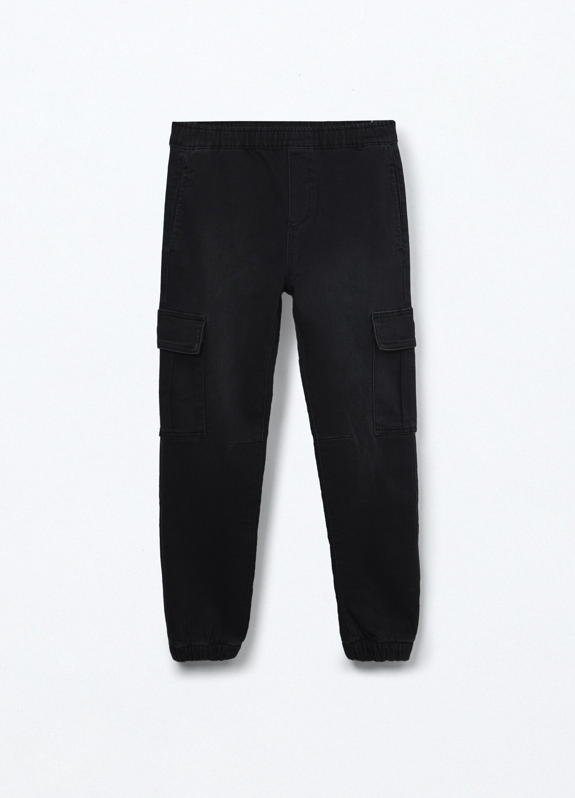 Jogger cargo in denim misto cotone ragazzo