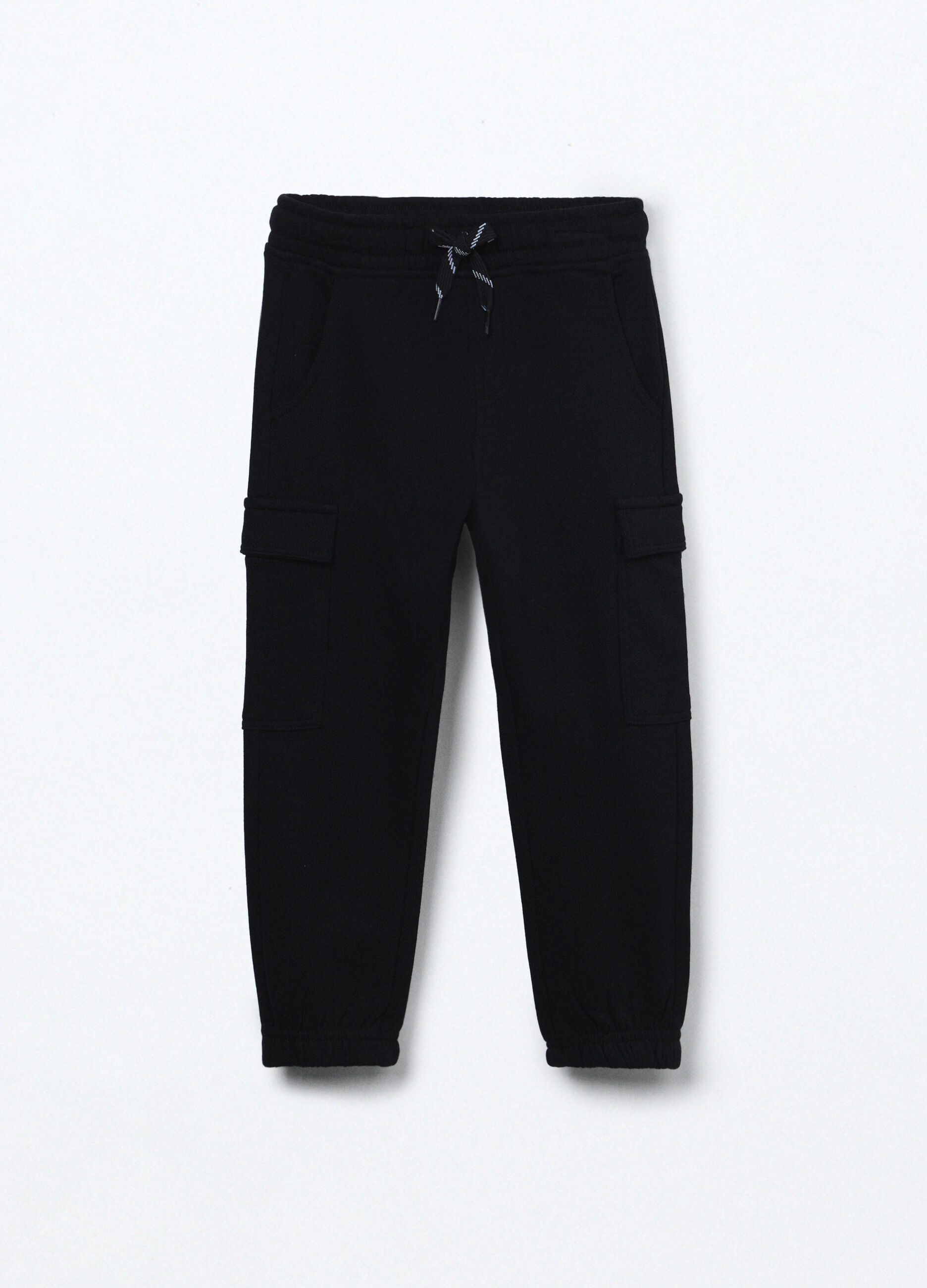 Pantaloni cargo in french terry di puro cotone bambino
