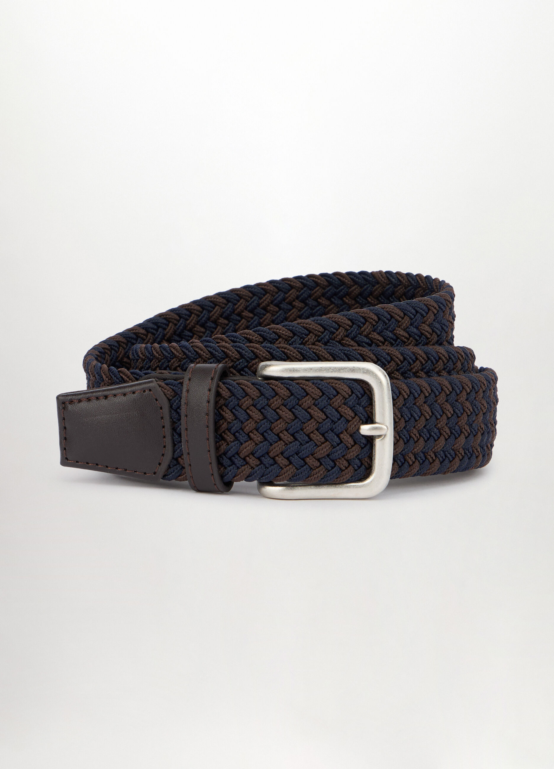 Cintura bicolor intrecciata con inserti in ECOpelle uomo