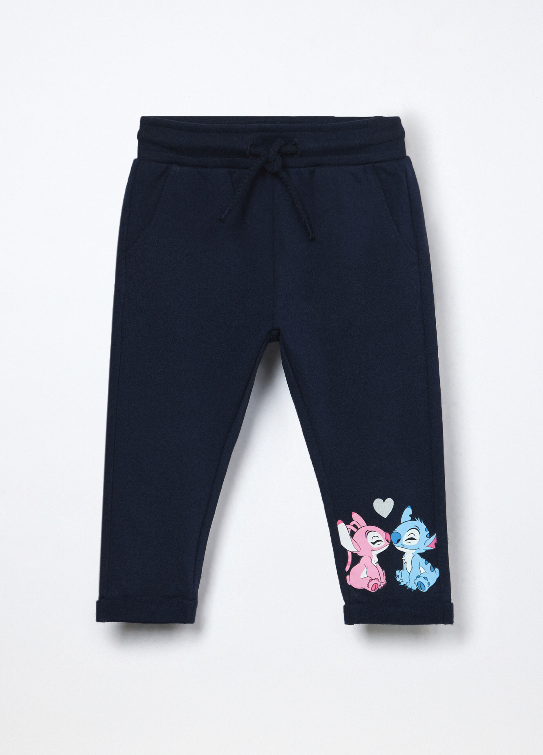 Jogger in french terry di cotone stretch neonata