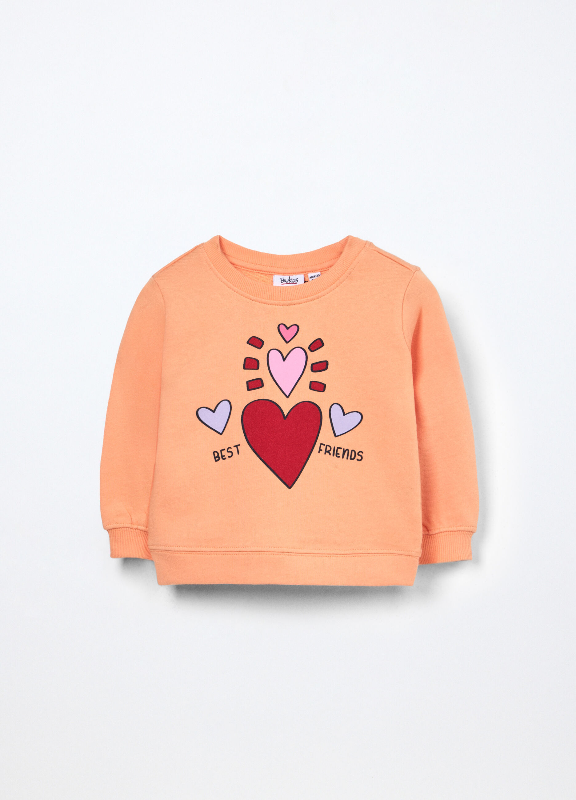 Felpa in french terry di puro cotone neonata