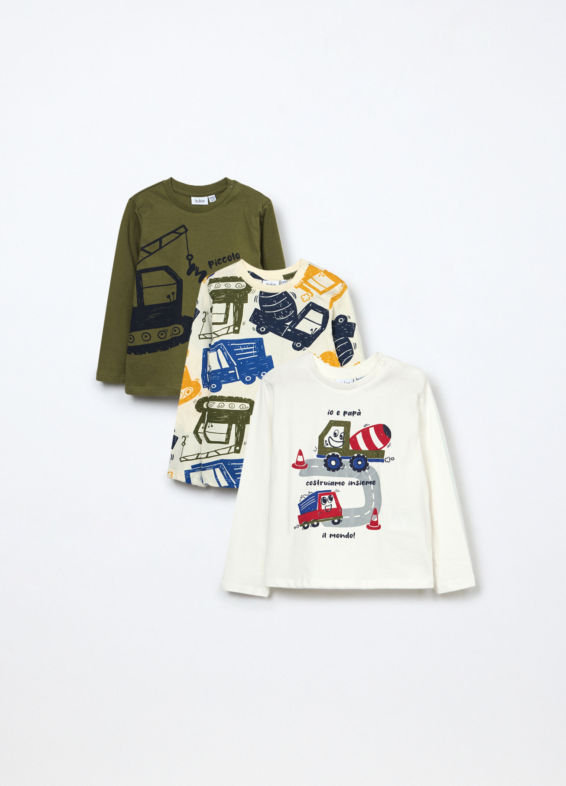 Pack 3 t-shirt in jersey di puro cotone neonato