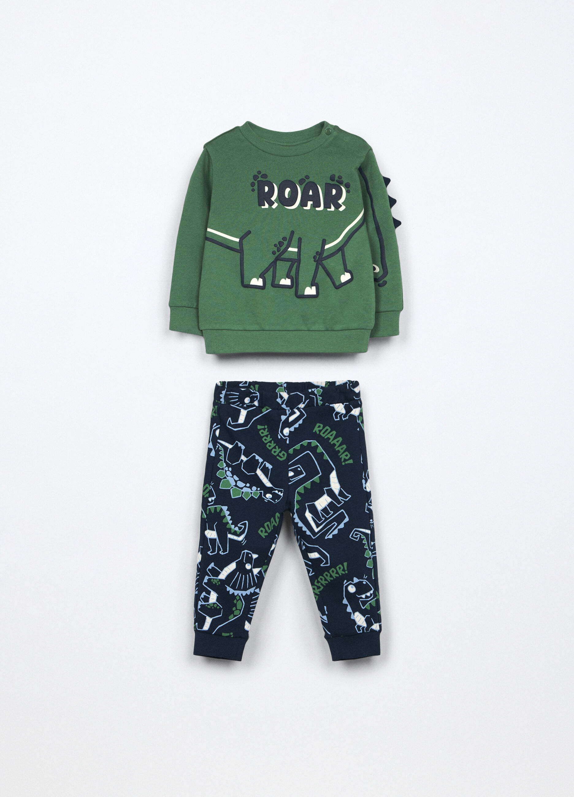 Jogging set in french terry di puro cotone neonato