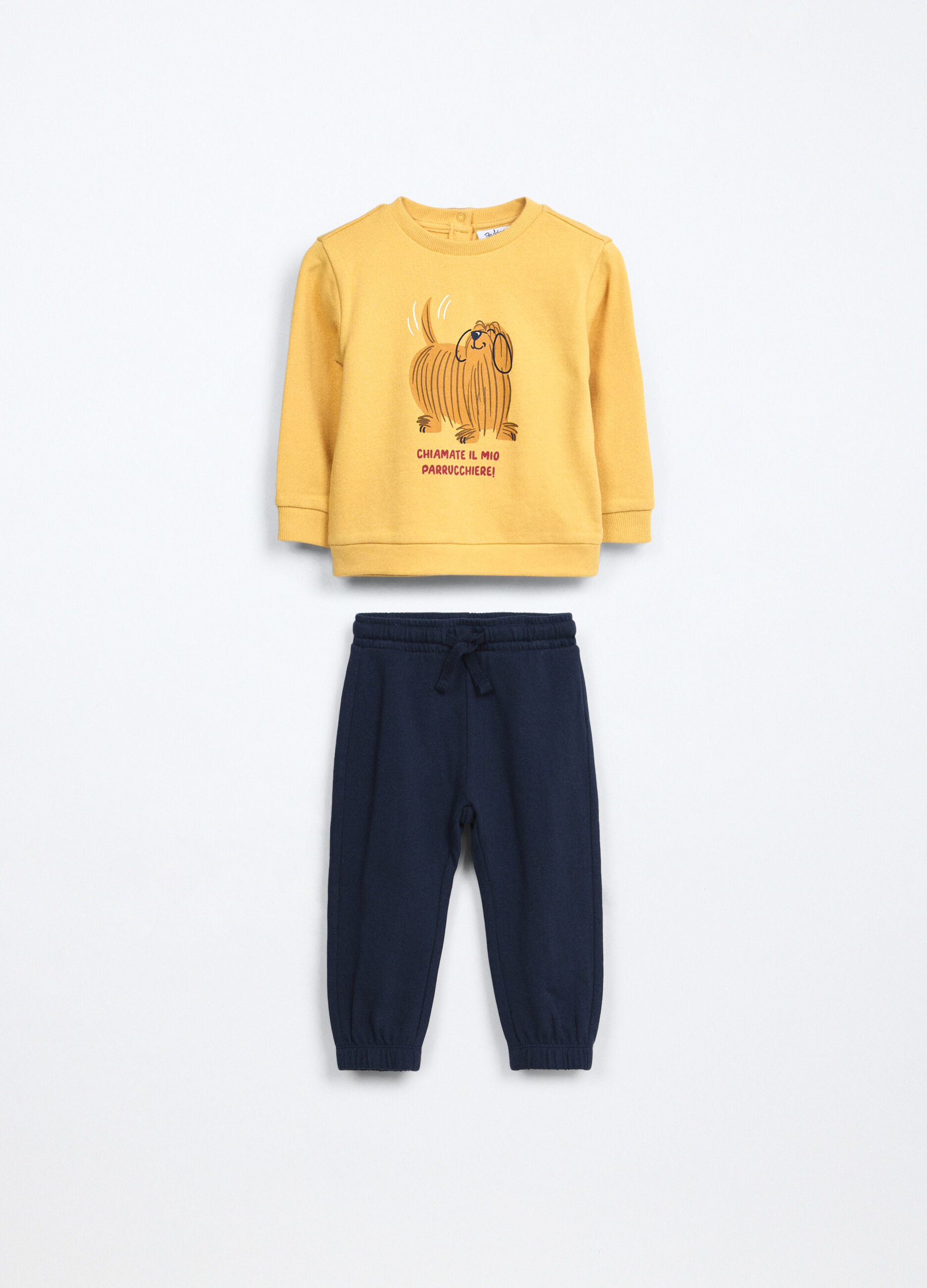 Jogging set in french terry di puro cotone neonato